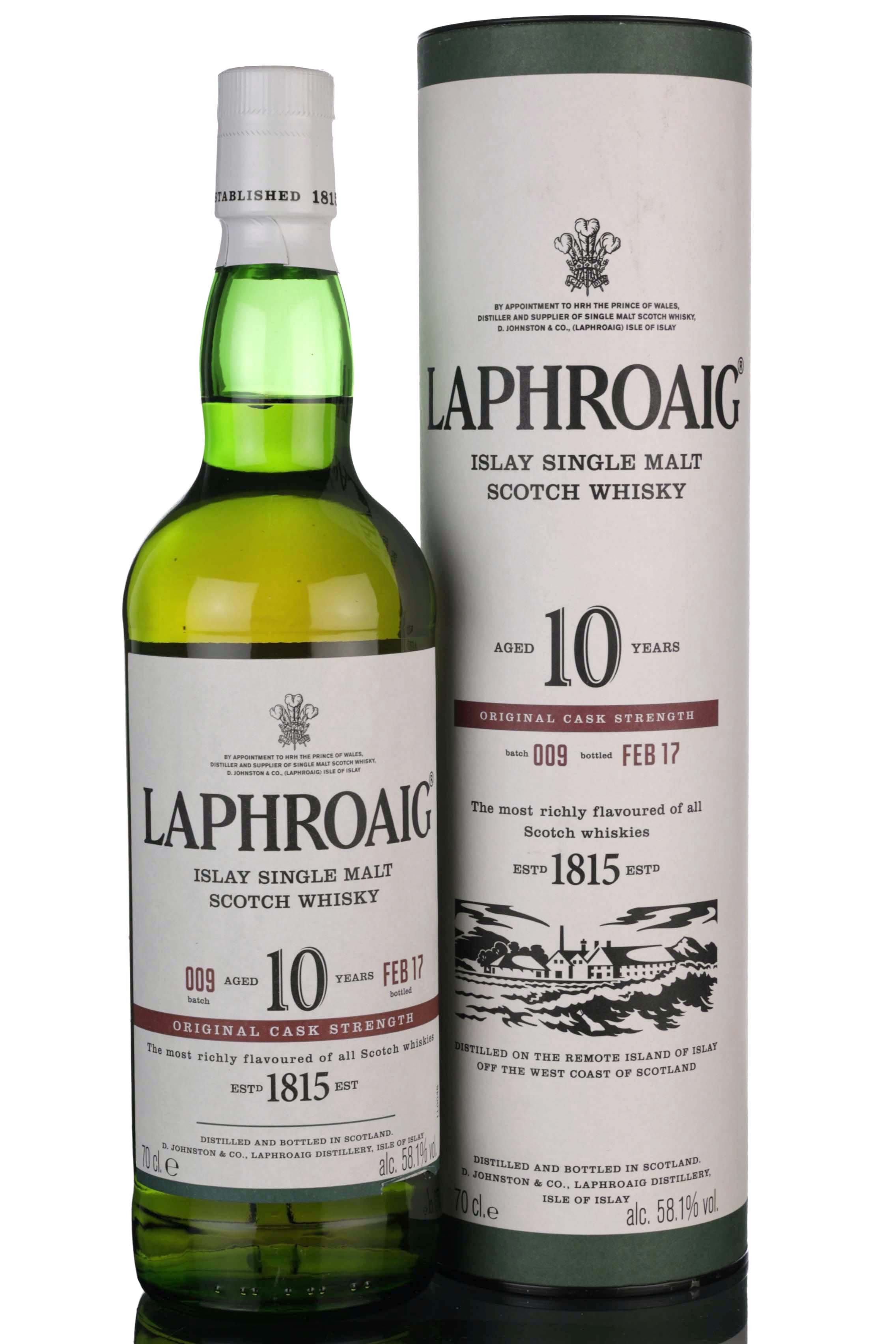 Laphroaig 10 Year Old - Original Cask Strength - Batch 009 - 2017 Release