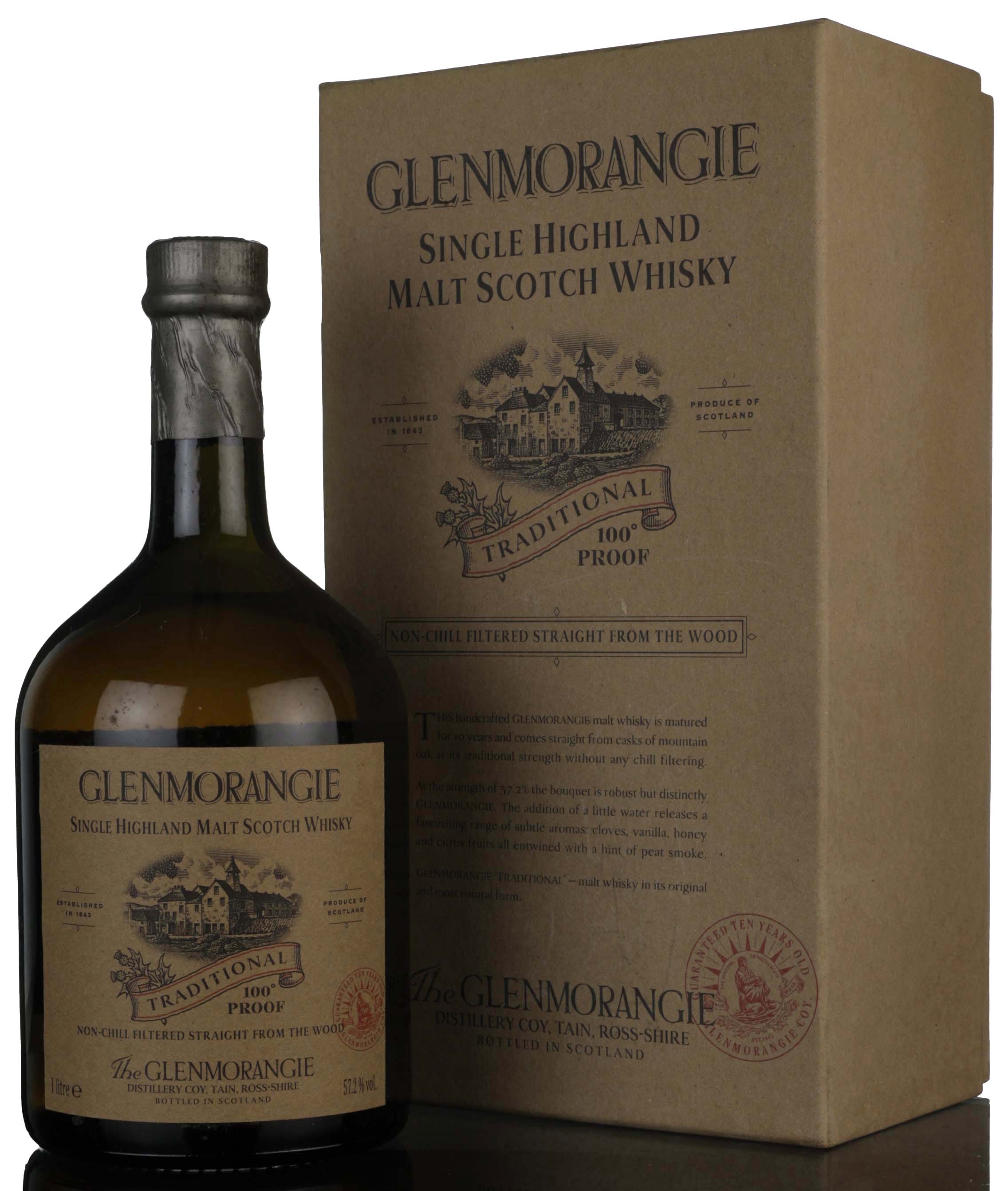 Glenmorangie 10 Year Old - Traditional - Early 2000s - 100 Proof - 1 Litre