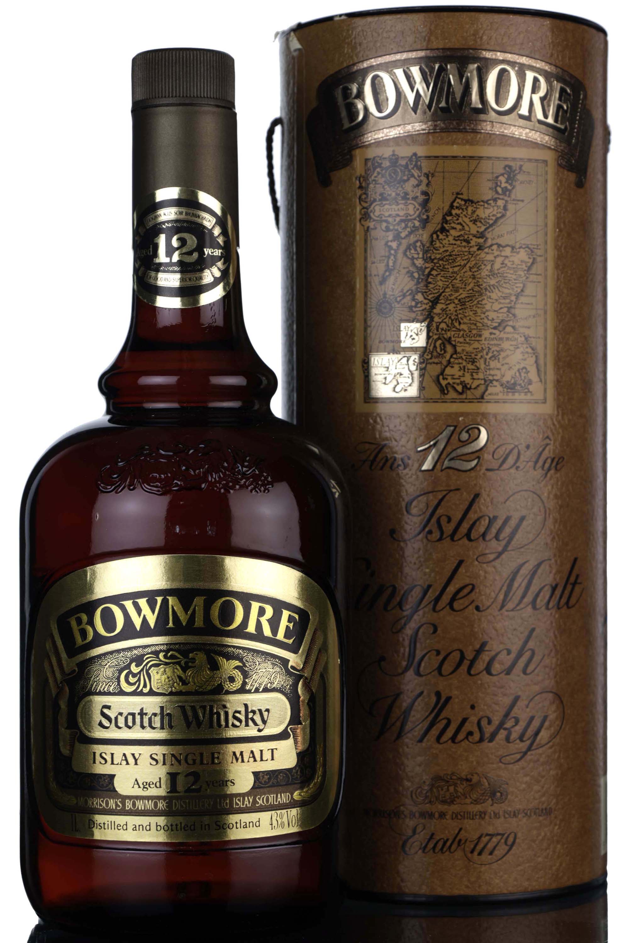 Bowmore 12 Year Old Dumpy - 1980s - 1 Litre