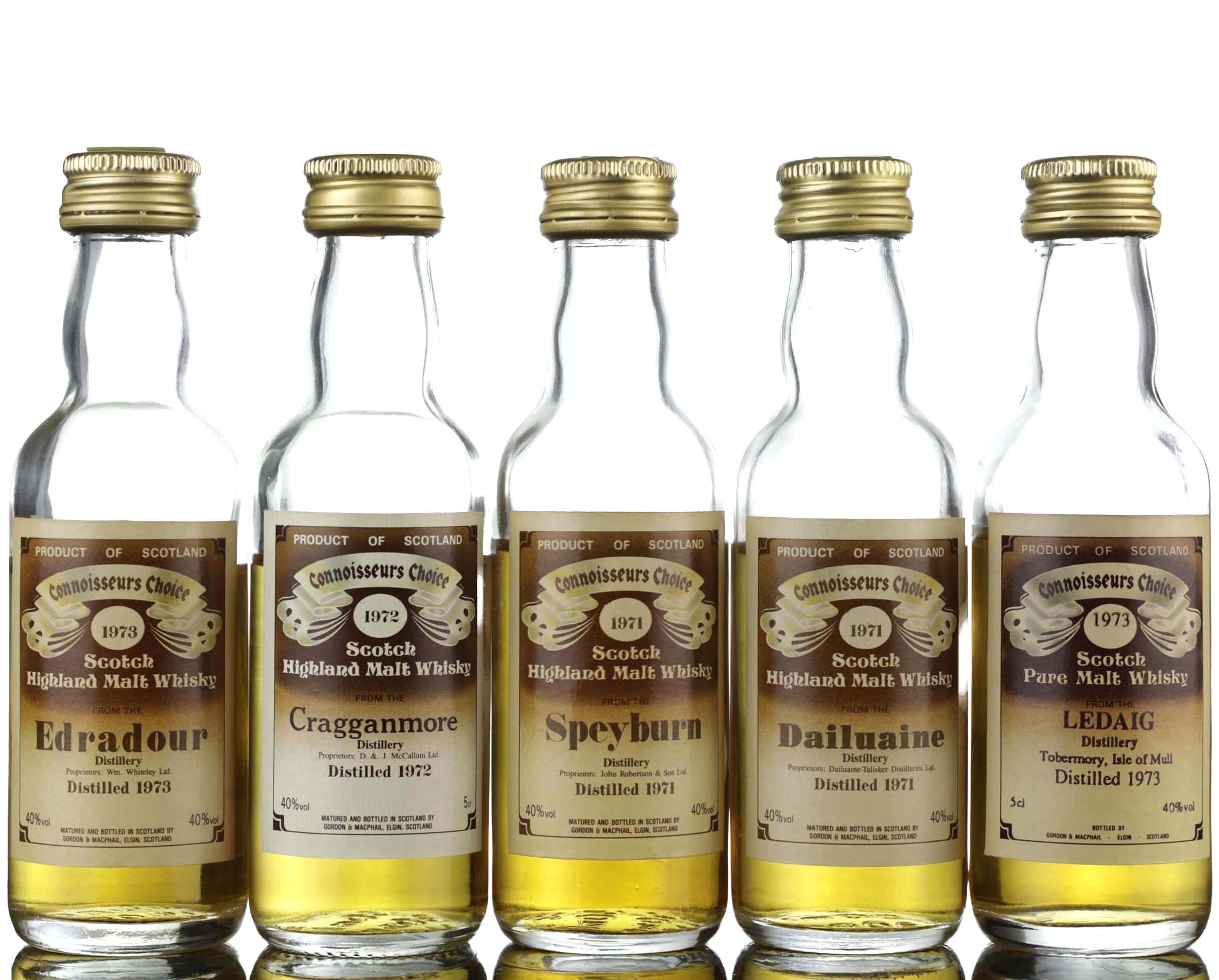 5 x Gordon & MacPhail Connoisseurs Choice Miniatures