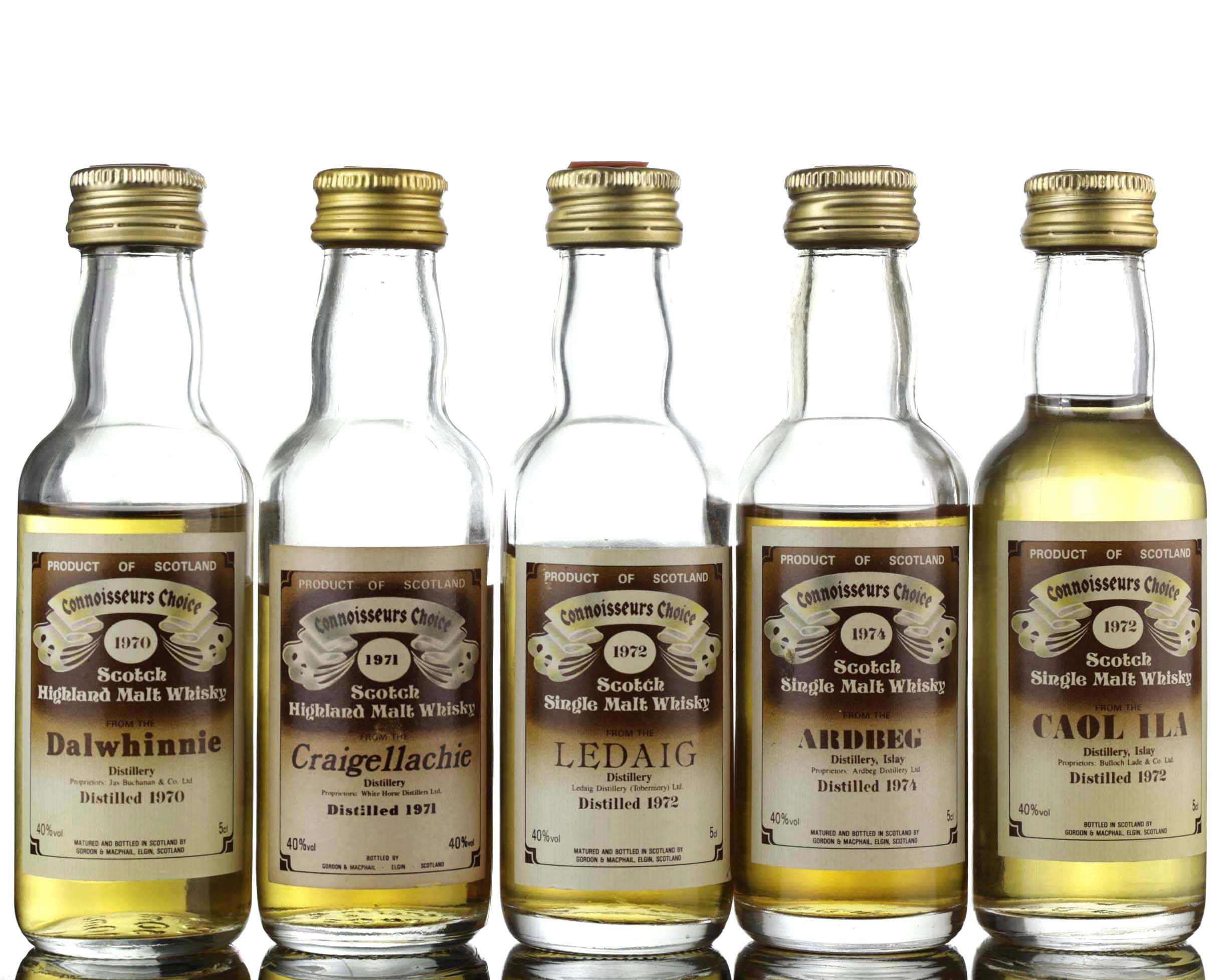 5 x Gordon & MacPhail Connoisseurs Choice Miniatures