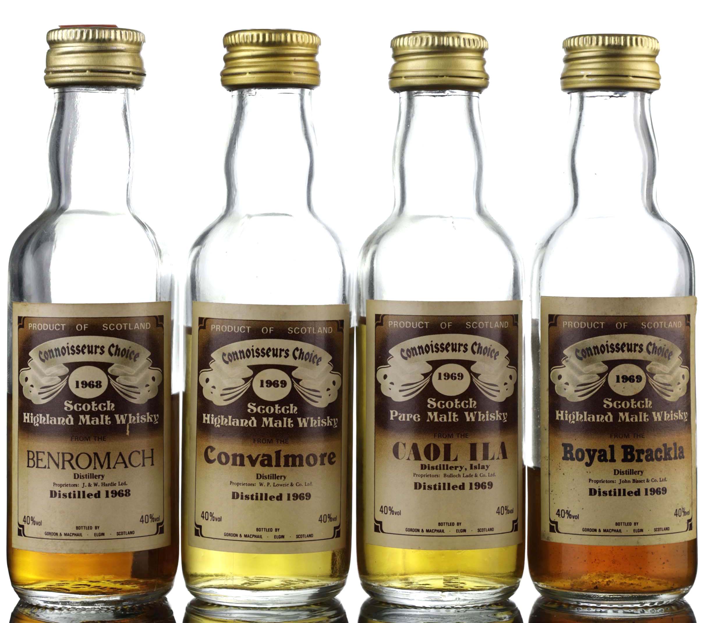 4 x Gordon & MacPhail Connoisseurs Choice Miniatures