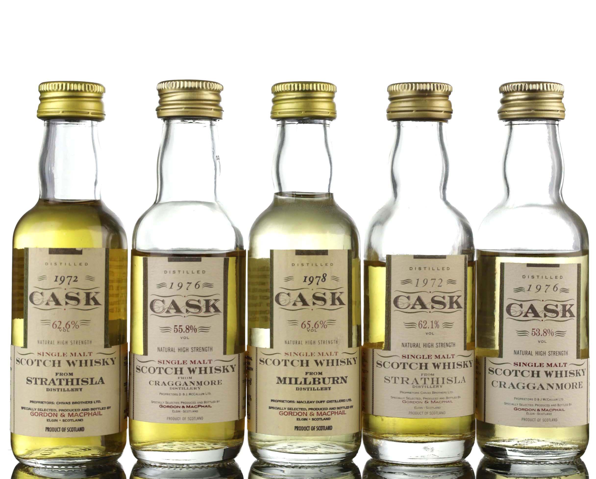 5 x Gordon & MacPhail Cask Strength - Miniatures