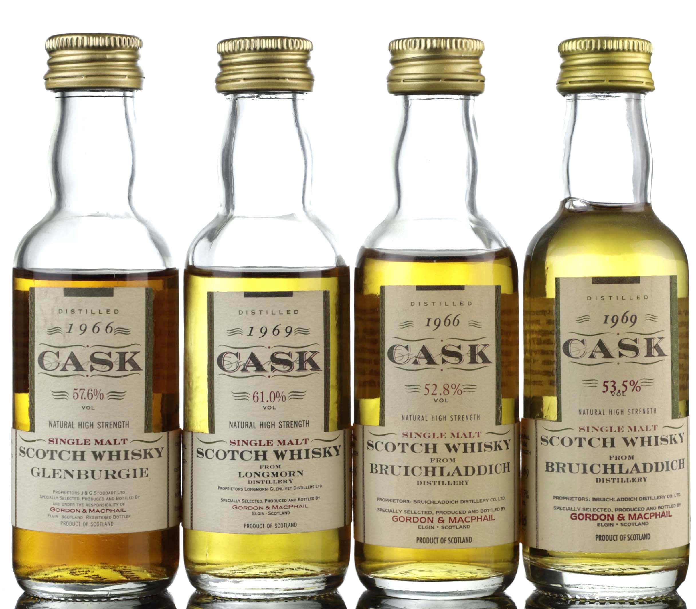 4 x Gordon & MacPhail Cask Strength - Miniatures