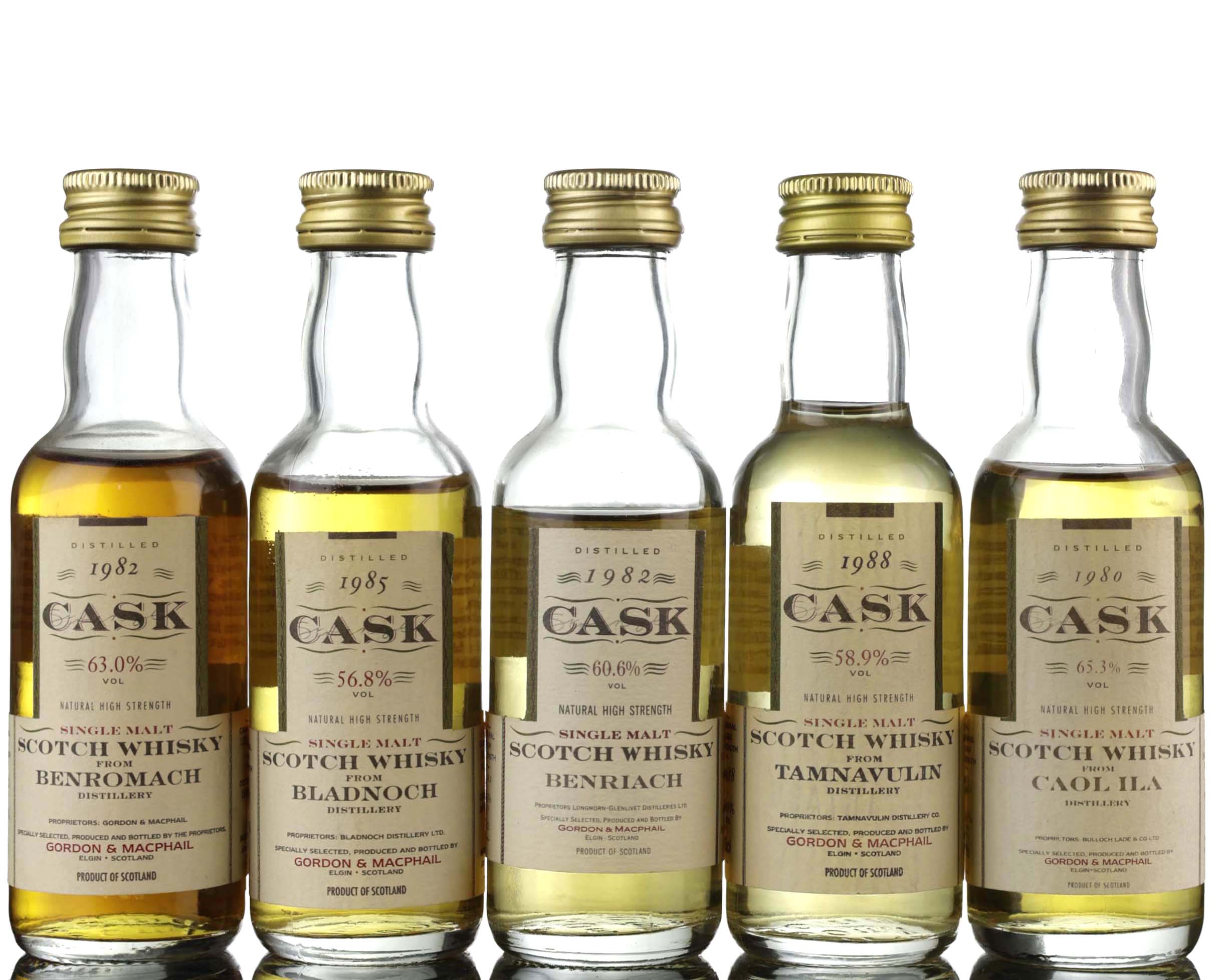 5 x Gordon & MacPhail Cask Strength - Miniatures