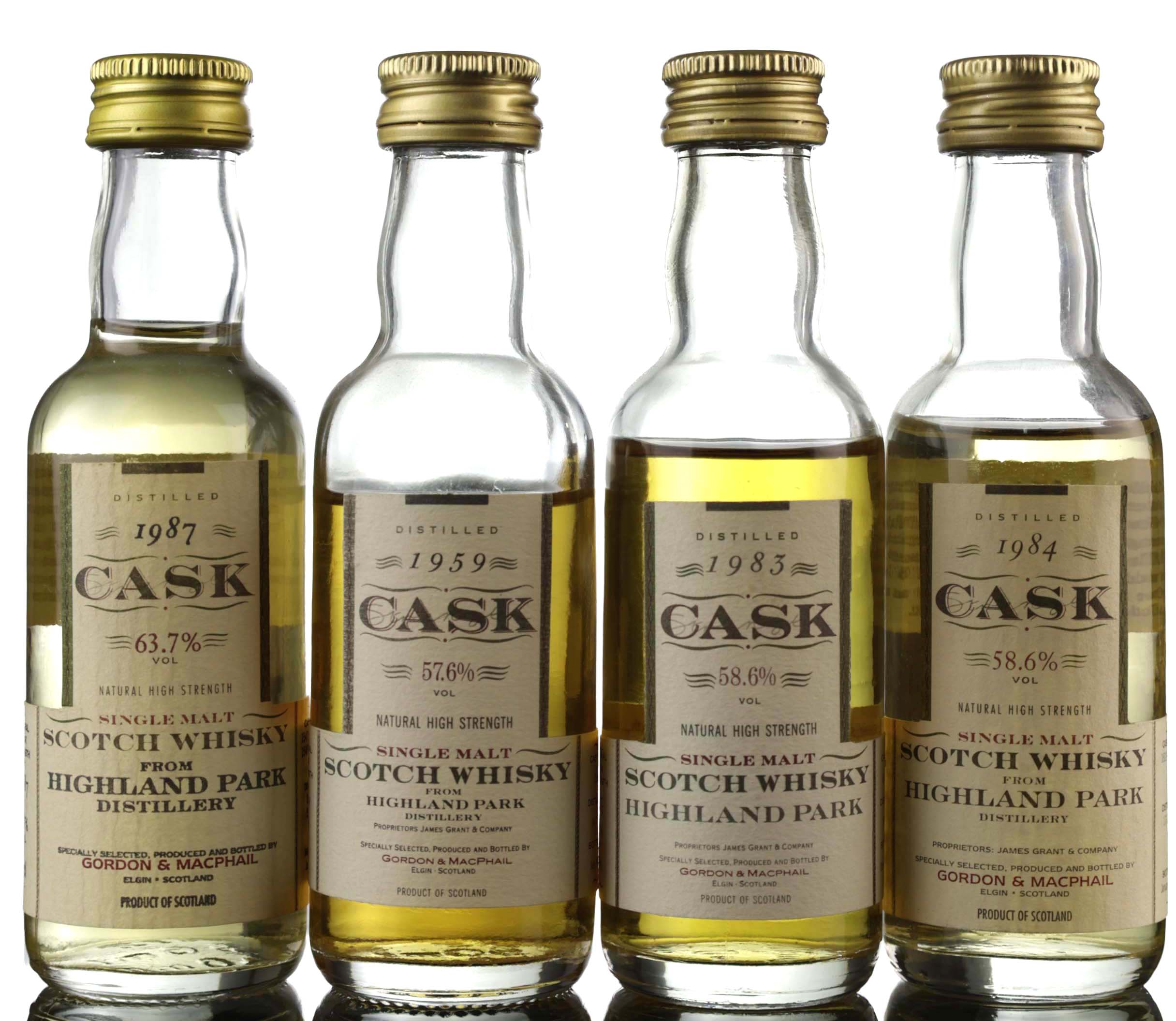 4 x Gordon & MacPhail Cask Strength - Miniatures