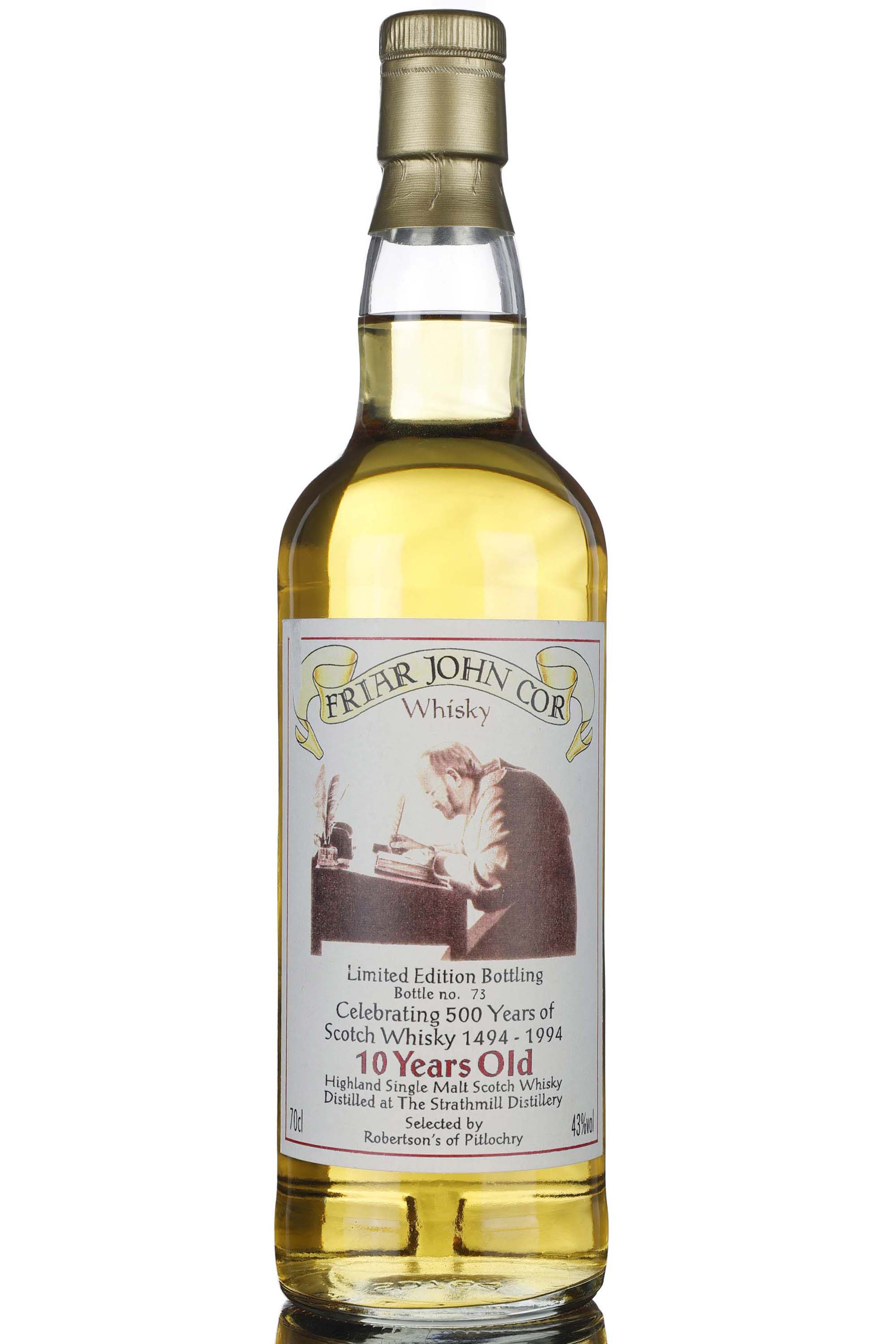 Strathmill 10 Year Old - Friar John Cor Celebrating 500 Years Of Scotch Whisky 1494-1994