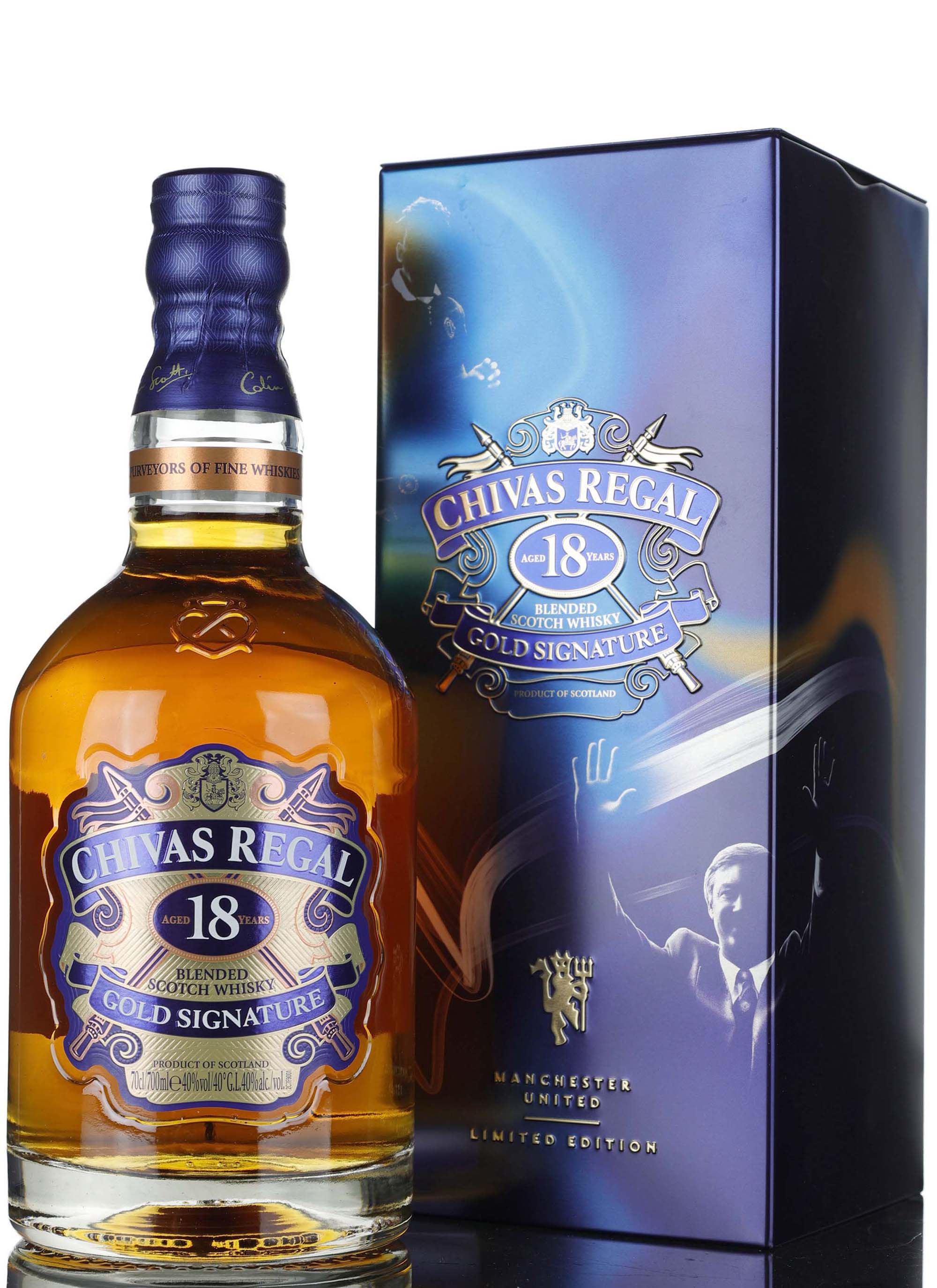 Chivas Regal 18 Year Old - Gold Signature - Limited Edition Manchester United Tin - 2019 R