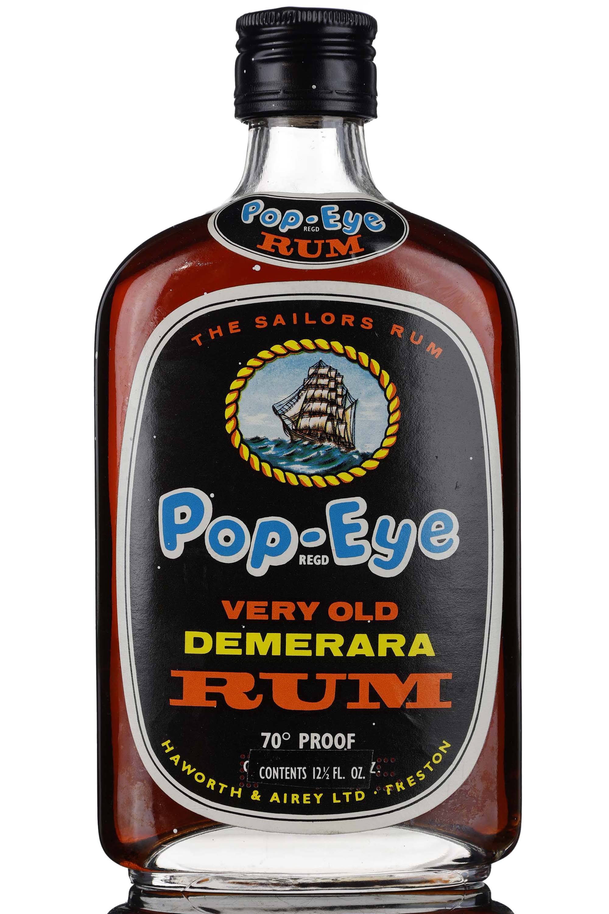 Pop-Eye Very Old Demerara Rum - 1970s - Half Bottle