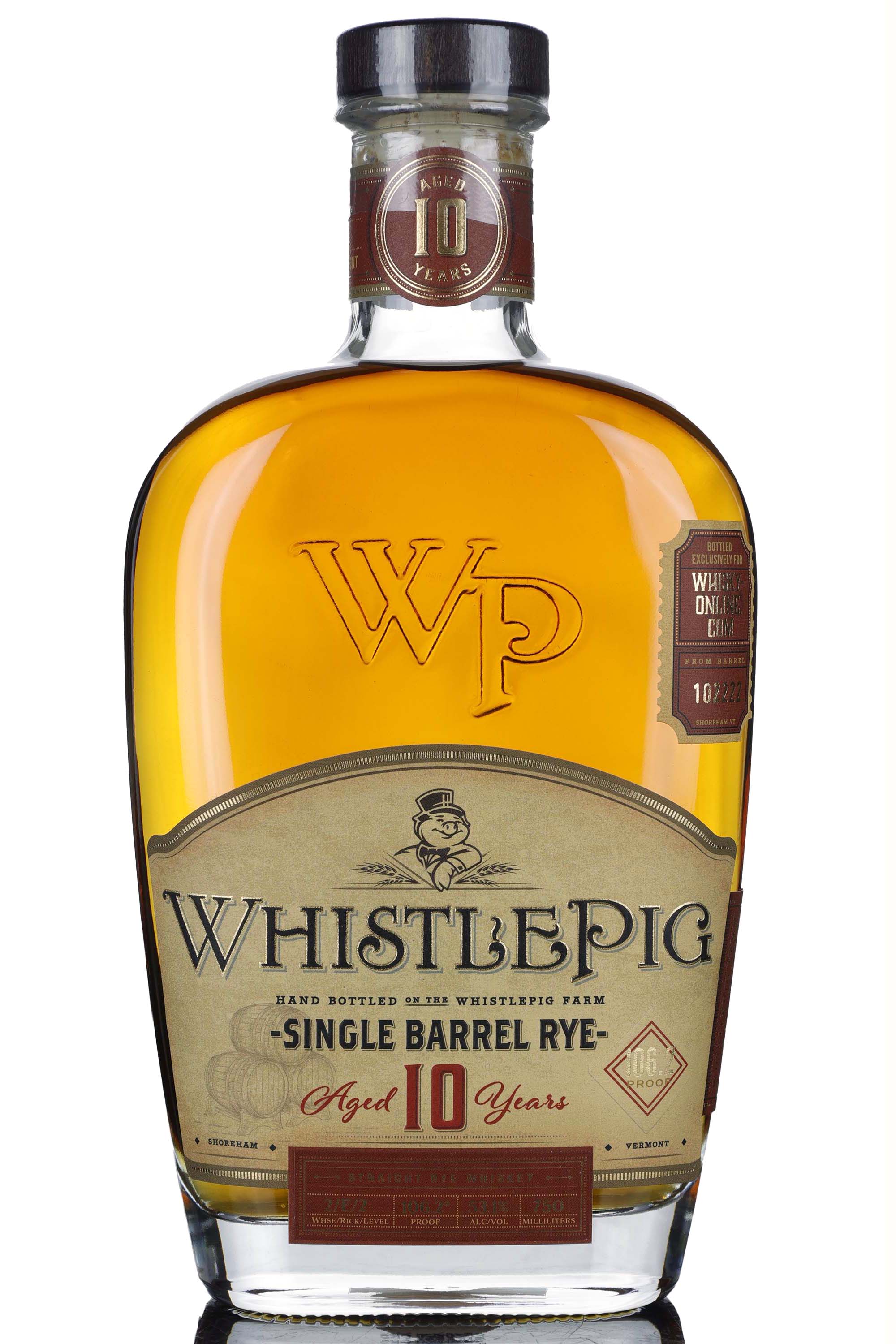 WhistlePig 10 Year Old - Single Barrel 102222 - 2020 Release - Whisky-Online Exclusive