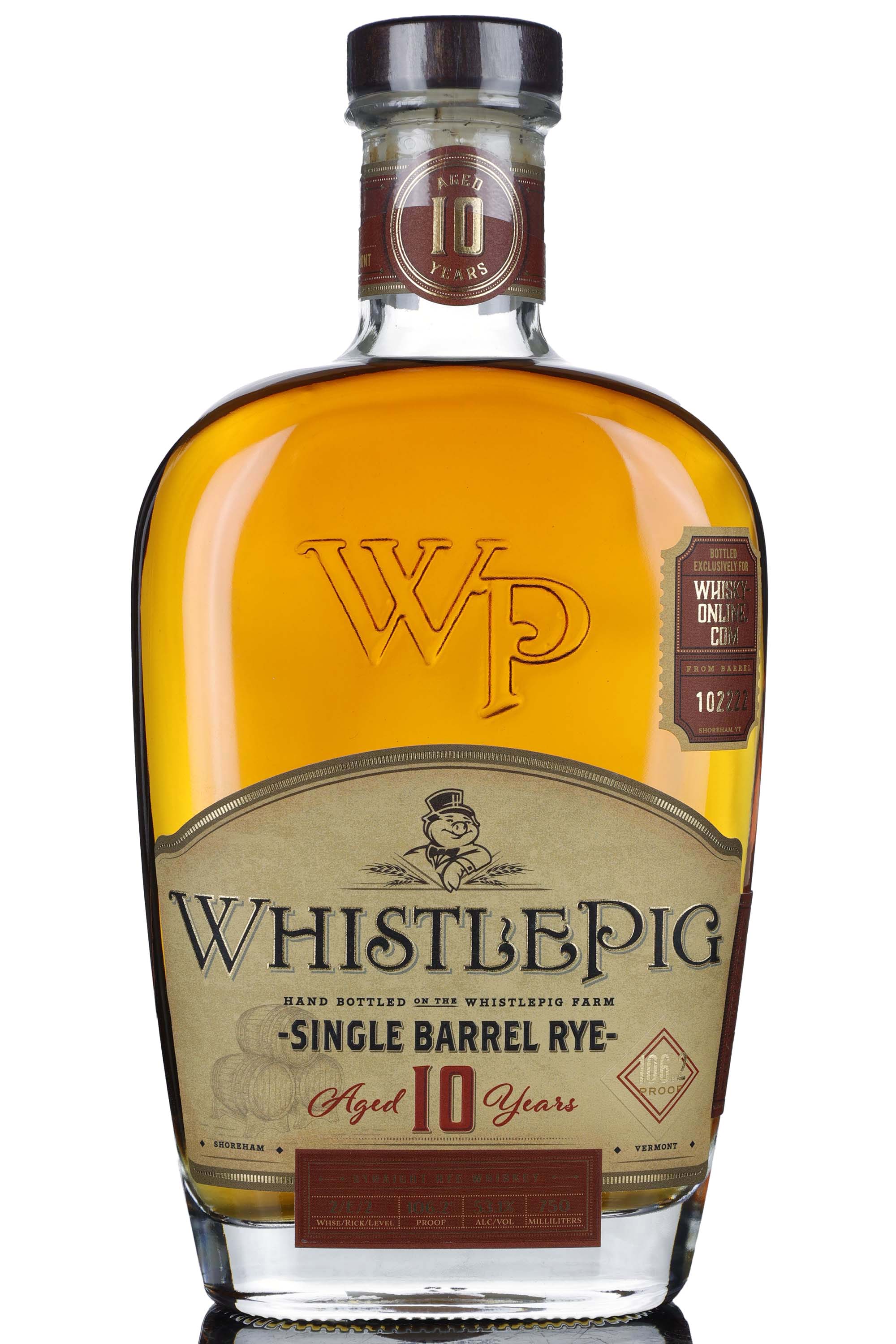 WhistlePig 10 Year Old - Single Barrel 102222 - 2020 Release - Whisky-Online Exclusive