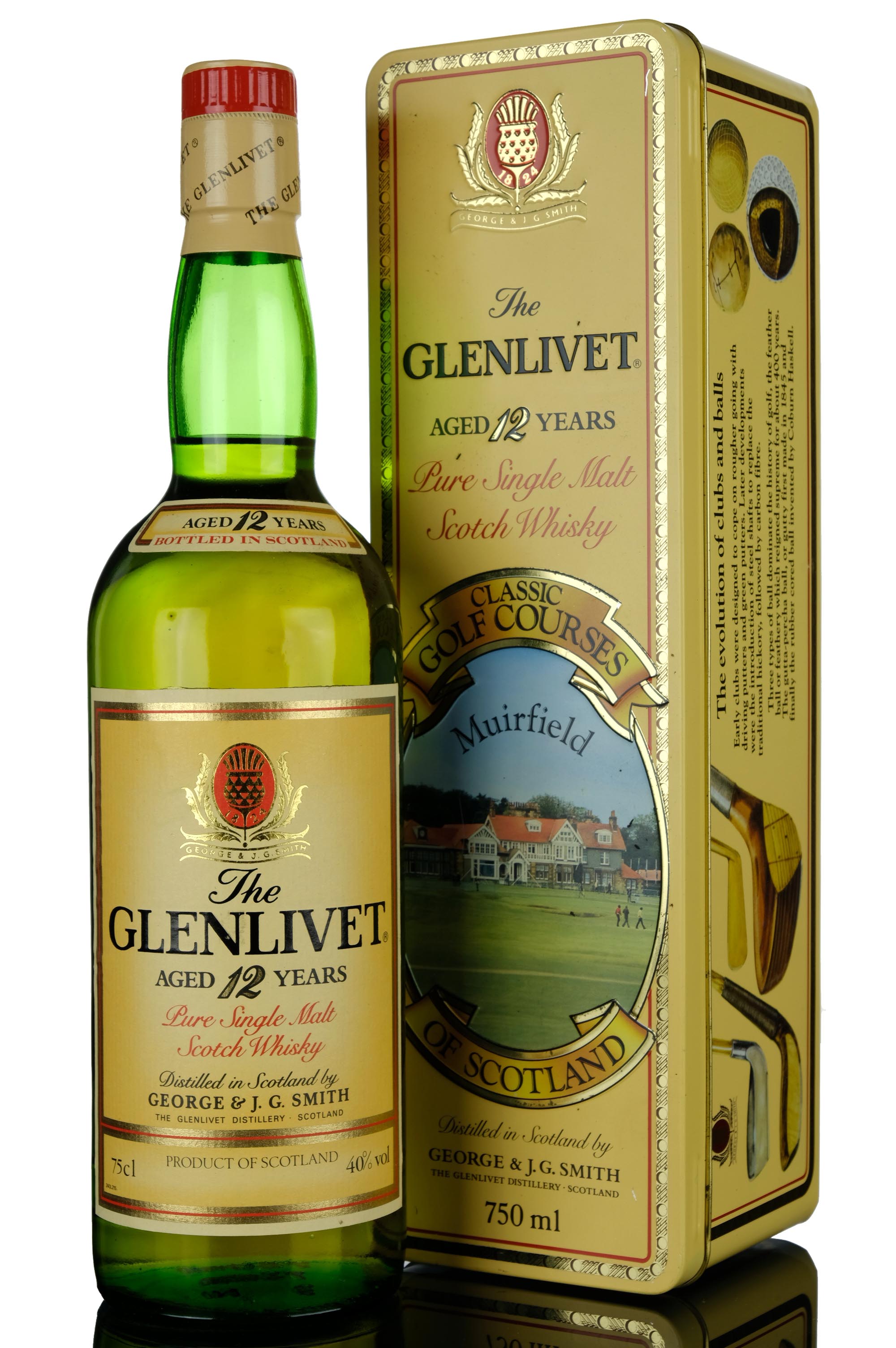 Glenlivet 12 Year Old - 1980s - Classic Golf Courses - Muirfield - Limited Edition Tin