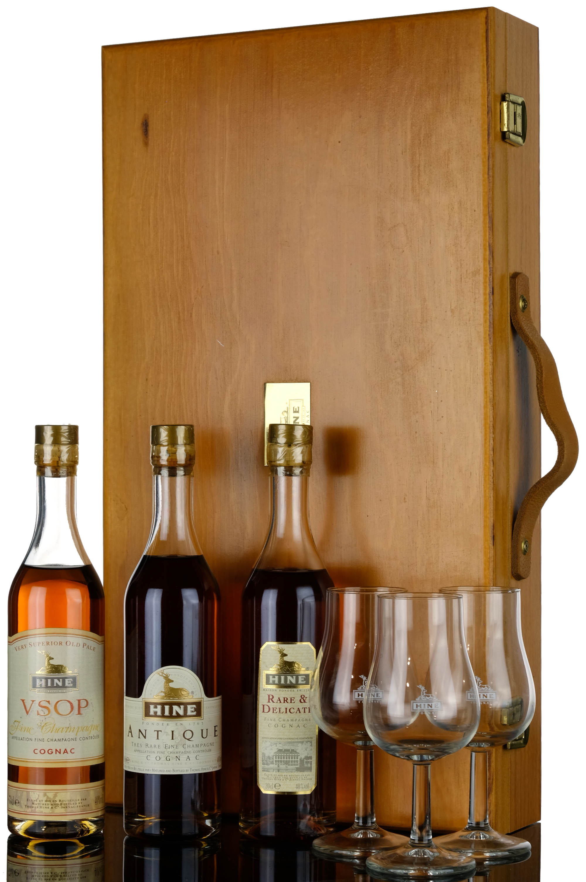 Hine Fine Champagne Cognac Family Box Set - VSOP - Antique - Rare & Delicate