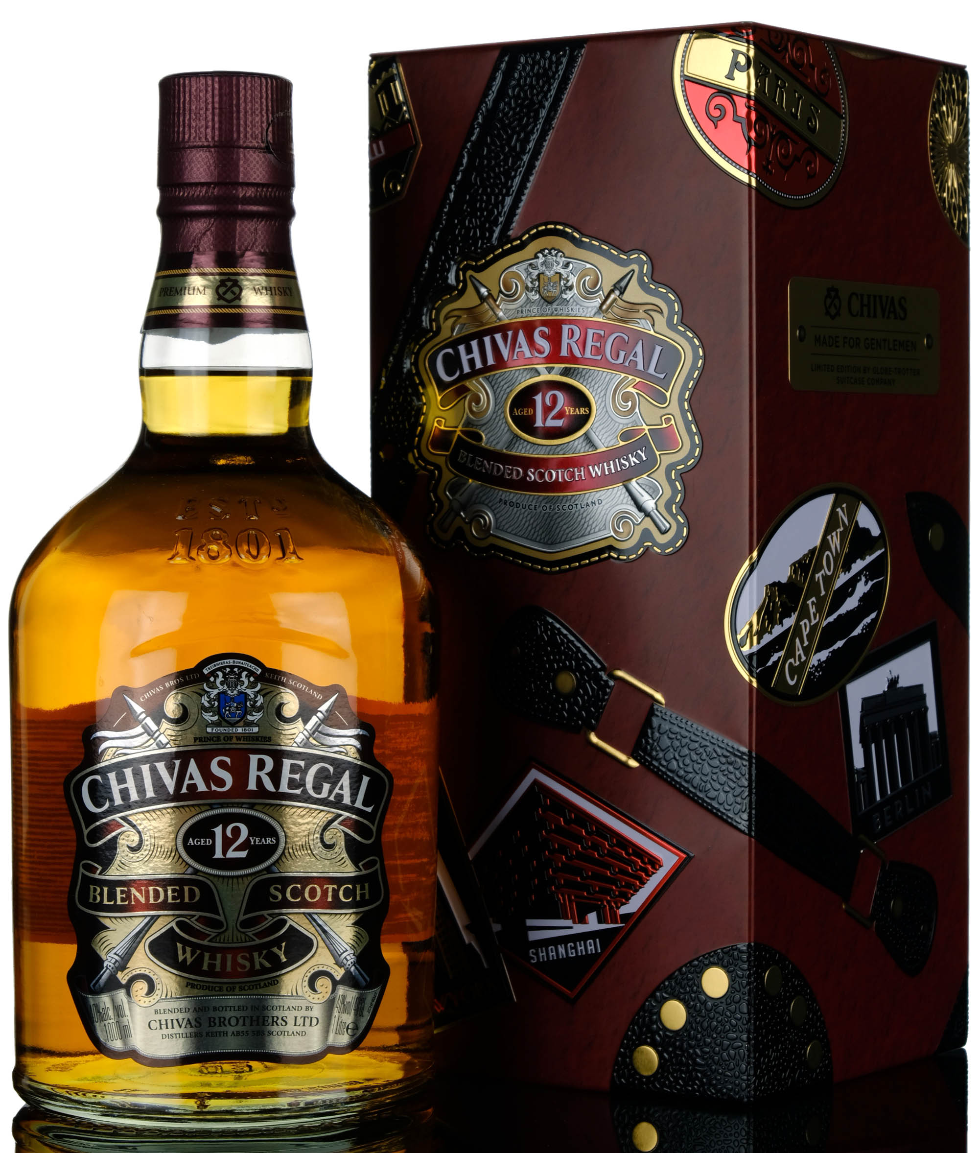 Chivas Regal 12 Year Old - Globe-Trotter Limited Edition Tin - 2015 Release - 1 Litre