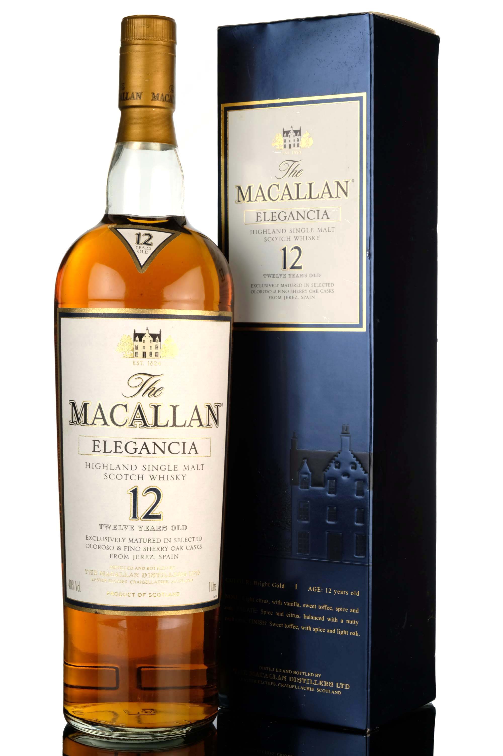 Macallan 12 Year Old - Elegancia - Mid 2000s - 1 Litre