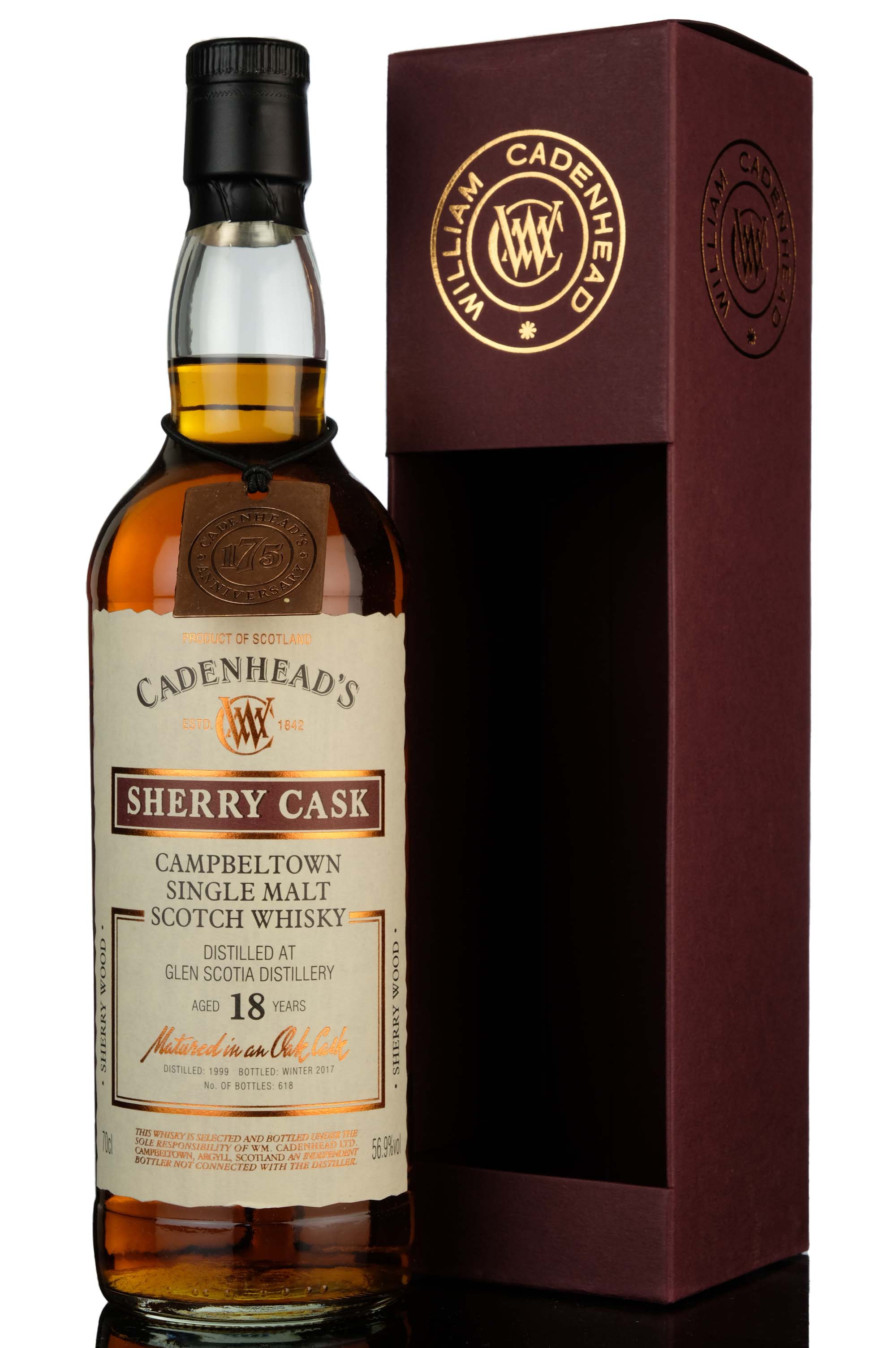Glen Scotia 1999-2017 - 18 Year Old - Cadenheads Sherry Cask - Single Cask