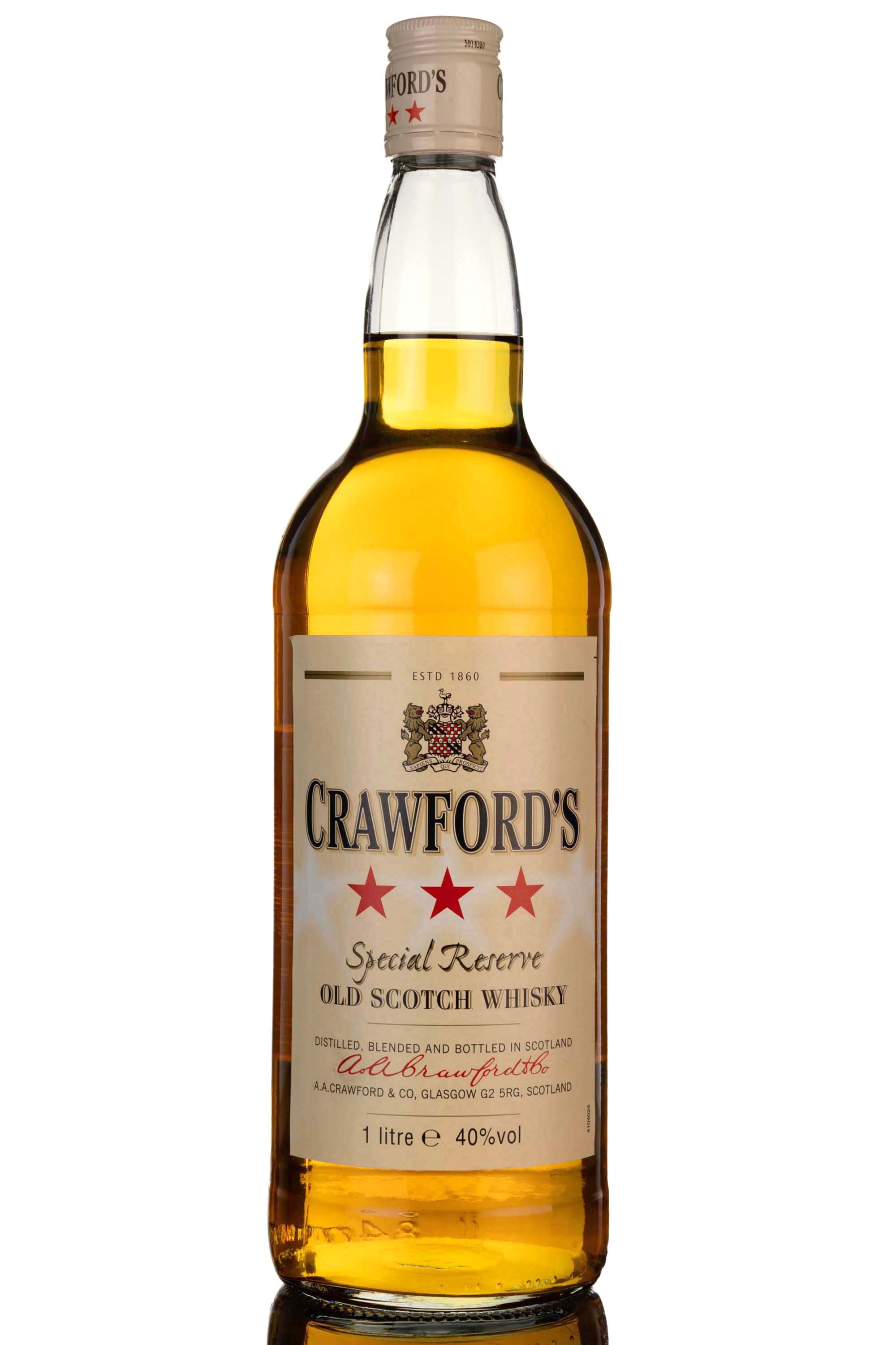 Crawfords 3 Star Special Reserve - 1990s - 1 Litre