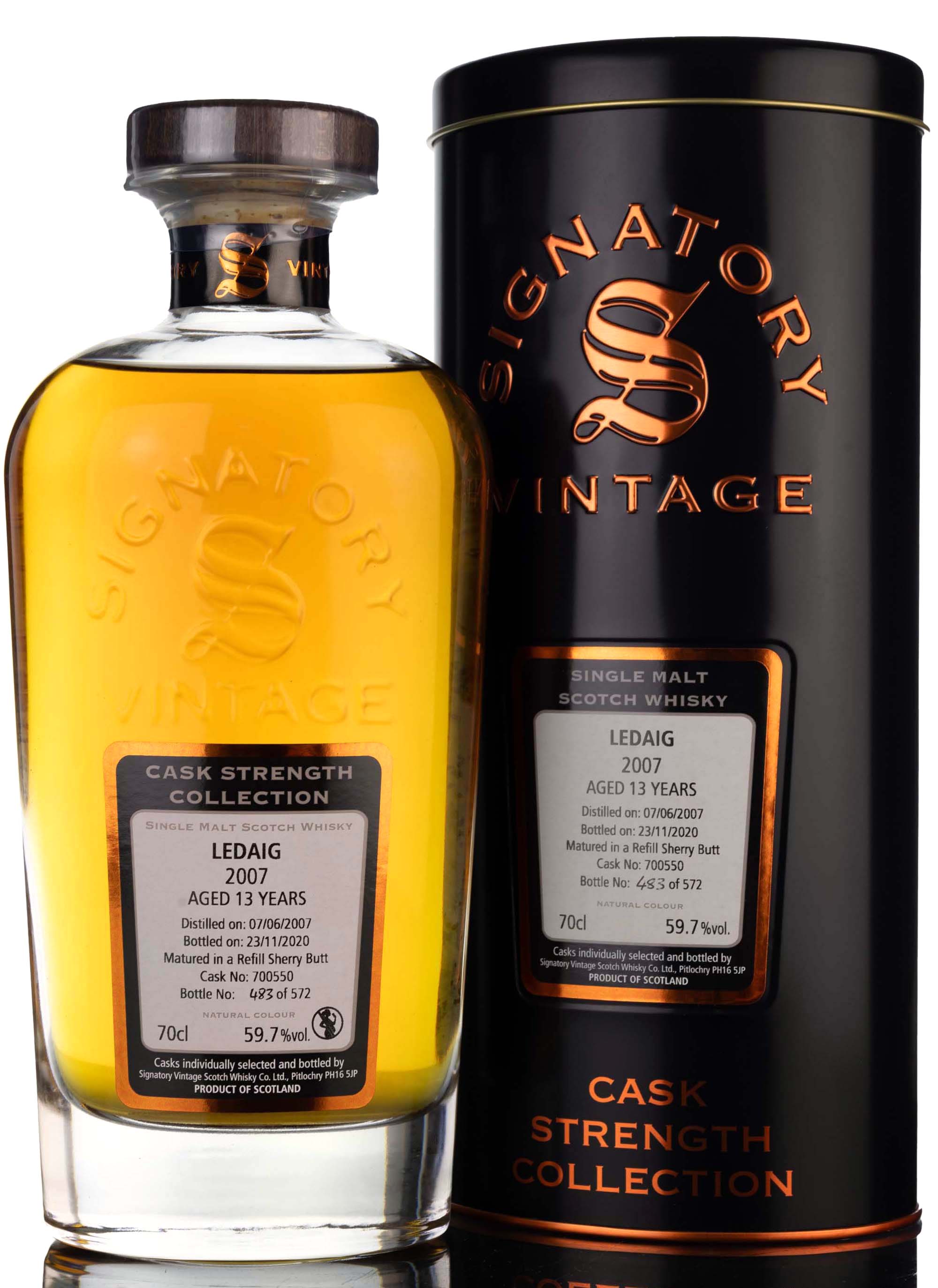 Ledaig 2007-2020 - 13 Year Old - Signatory Vintage - Cask Strength Collection - Single Cas