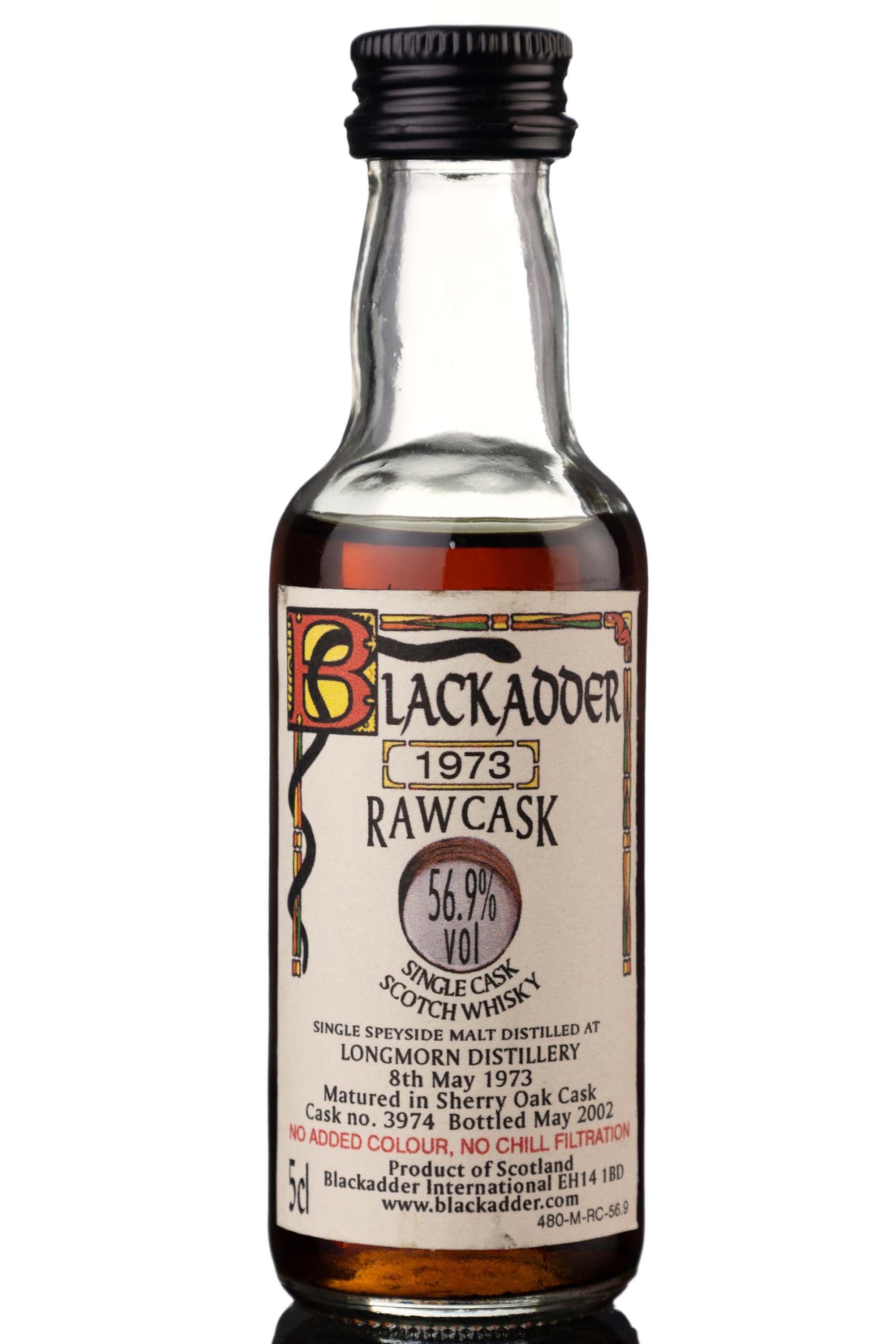 Longmorn 1973-2002 - Blackadder Raw Cask - Single Cask 3974 - Miniature