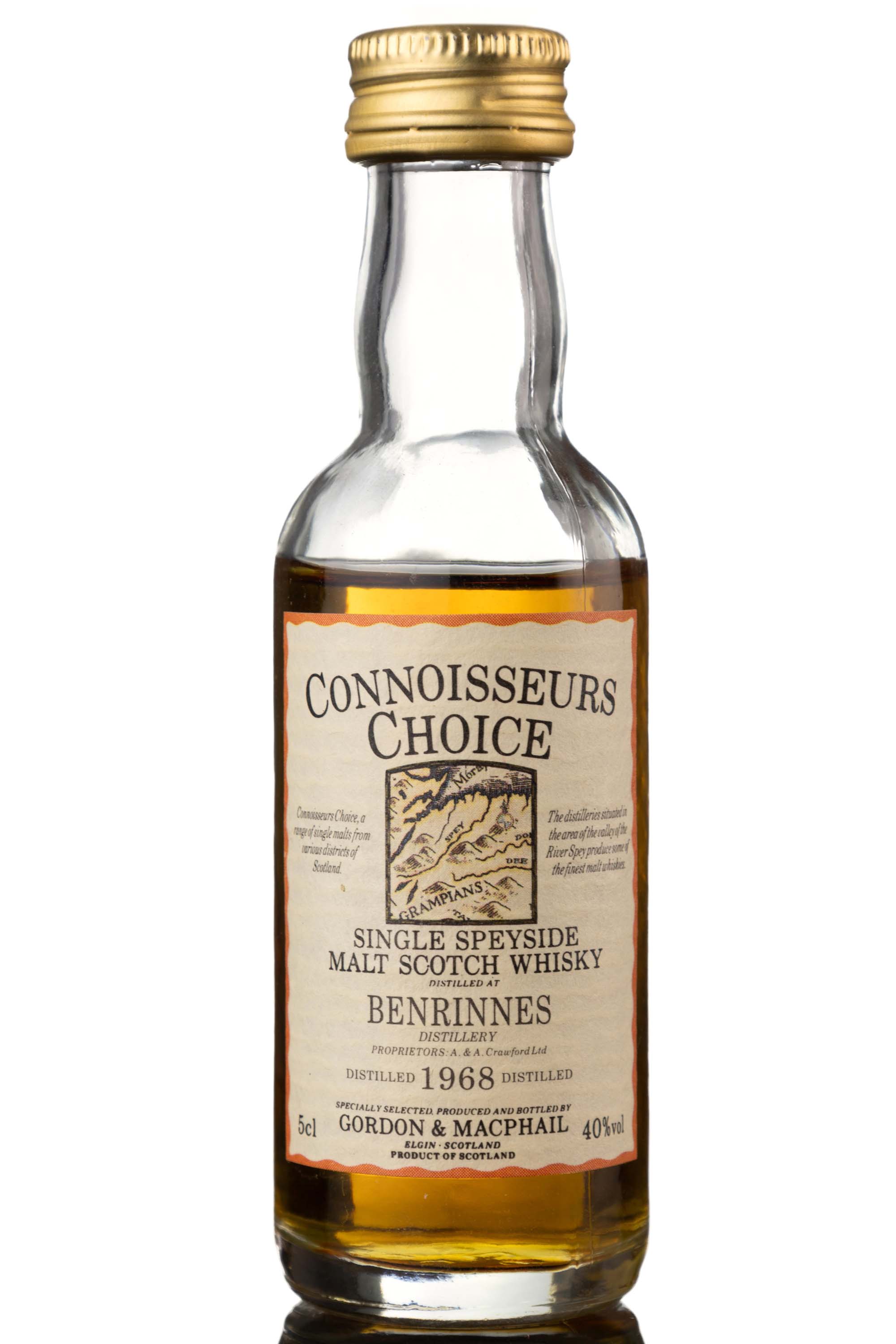 Benrinnes 1968 - Gordon & MacPhail - Connoisseurs Choice - Map Label - Miniature