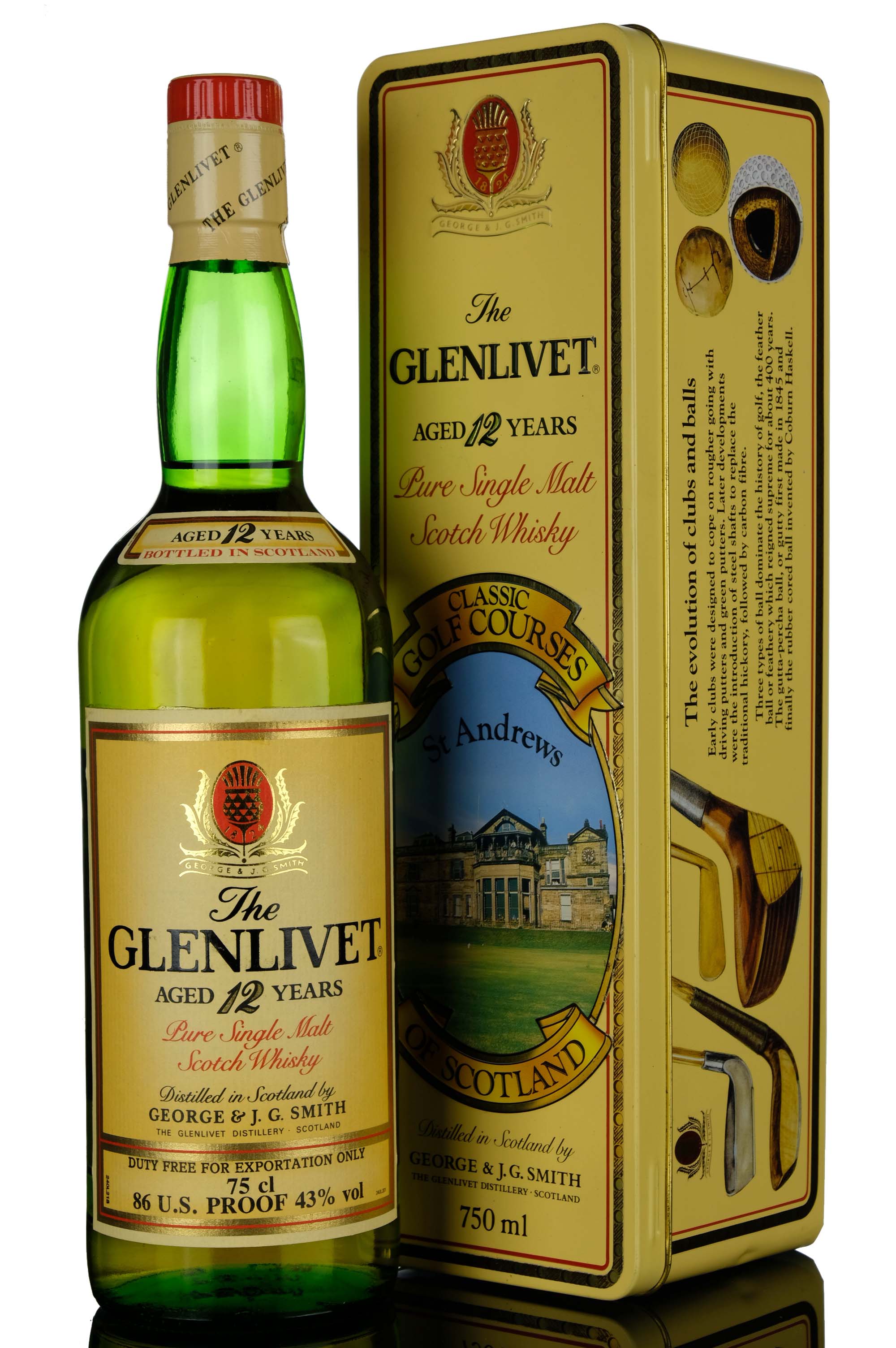 Glenlivet 12 Year Old - 1980s - Classic Golf Courses - St Andrews - Limited Edition Tin