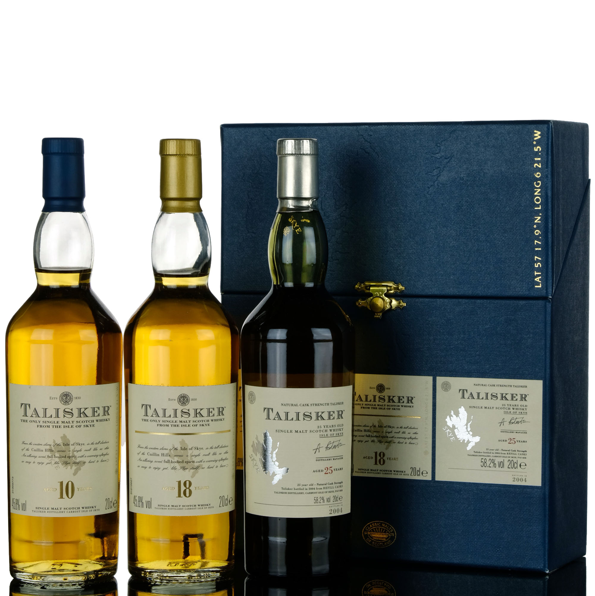 Talisker Box Set - 10 Year Old - 18 Year - 25 Year Old - Quarter Bottle