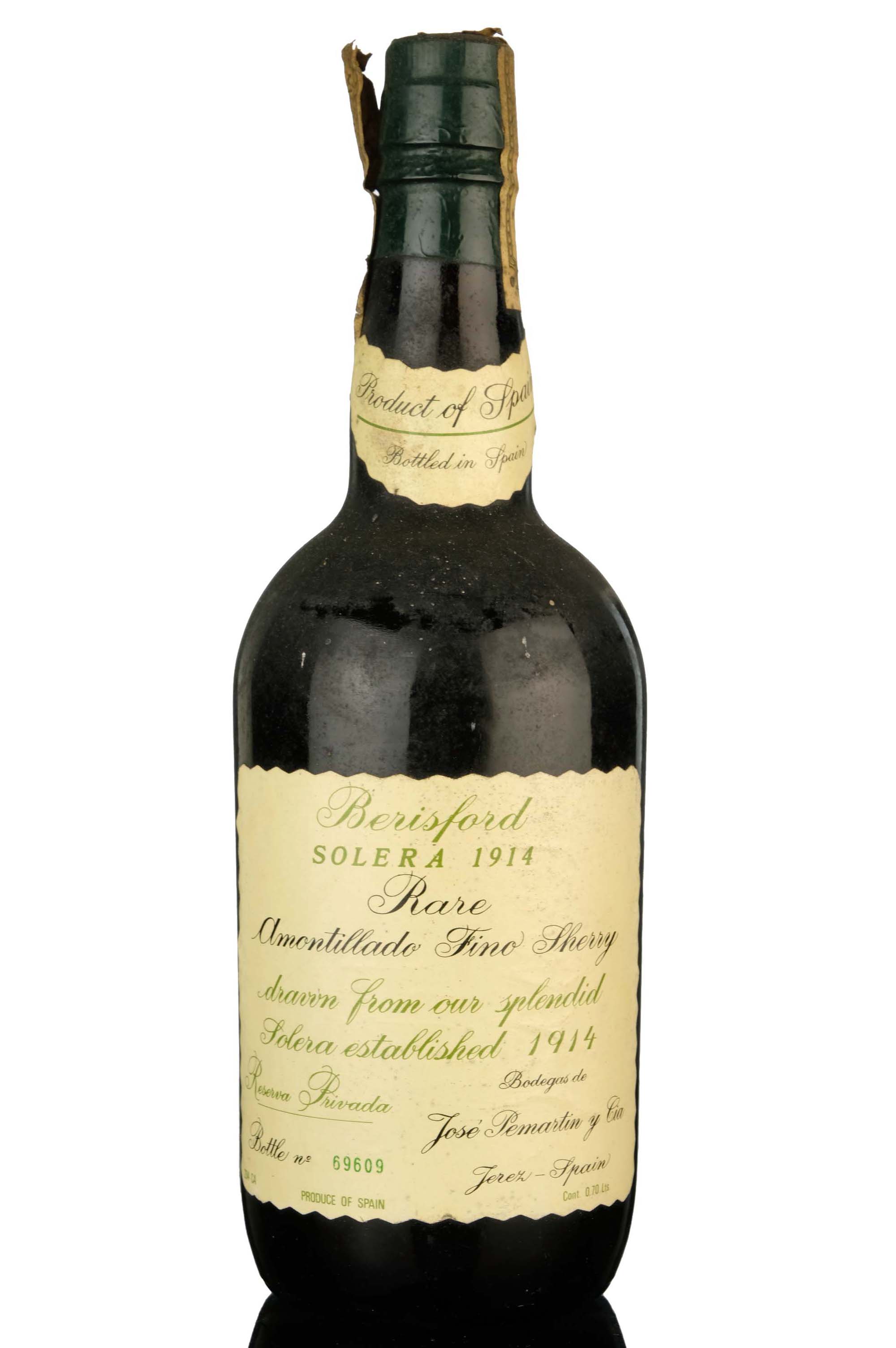 Berisford Solera 1914 Amontillado Fino Sherry  1970s
