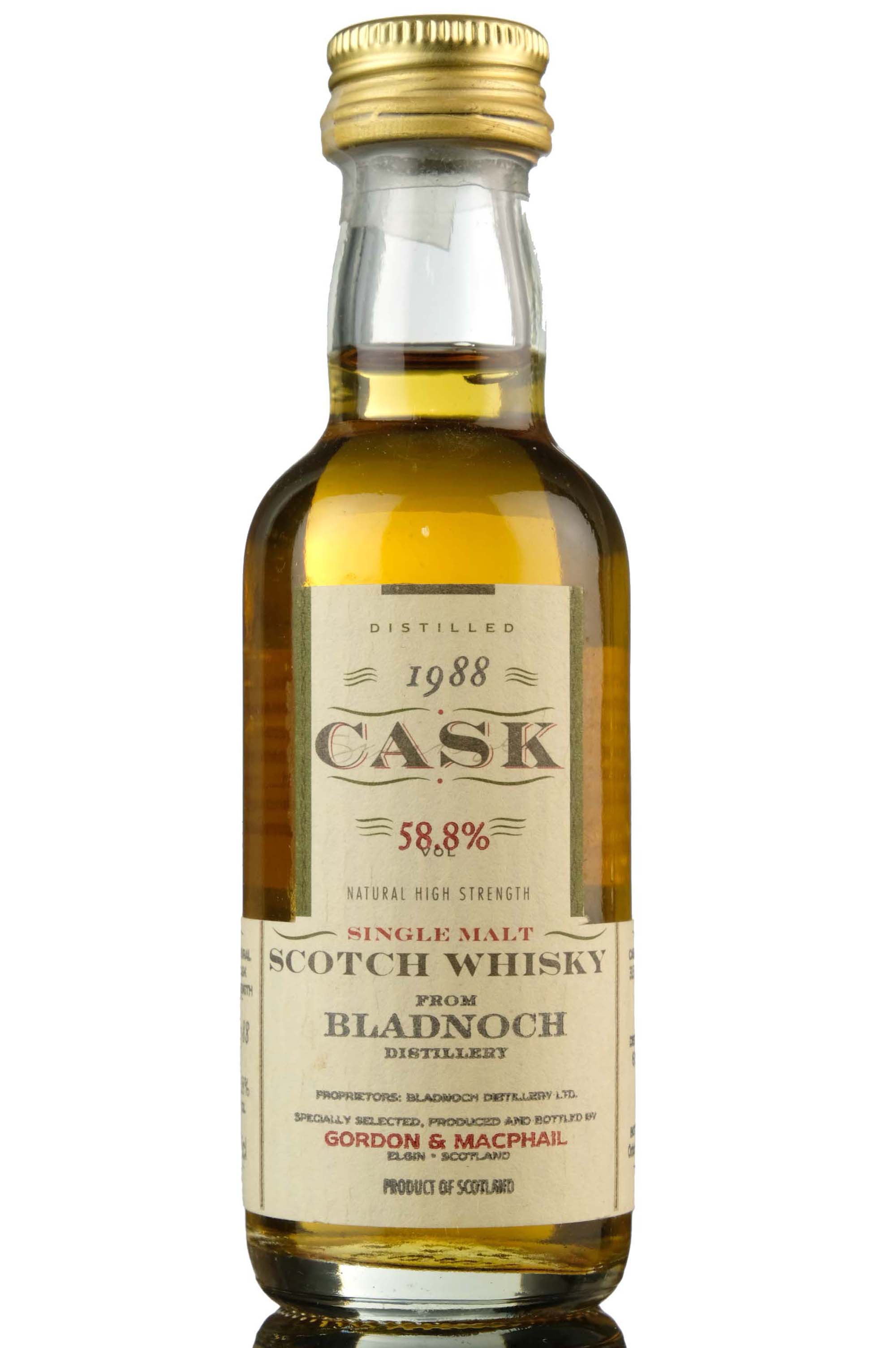 Bladnoch 1988-2000 - Gordon & MacPhail - CASK 58.8% - Casks 3151-3158 - Miniature