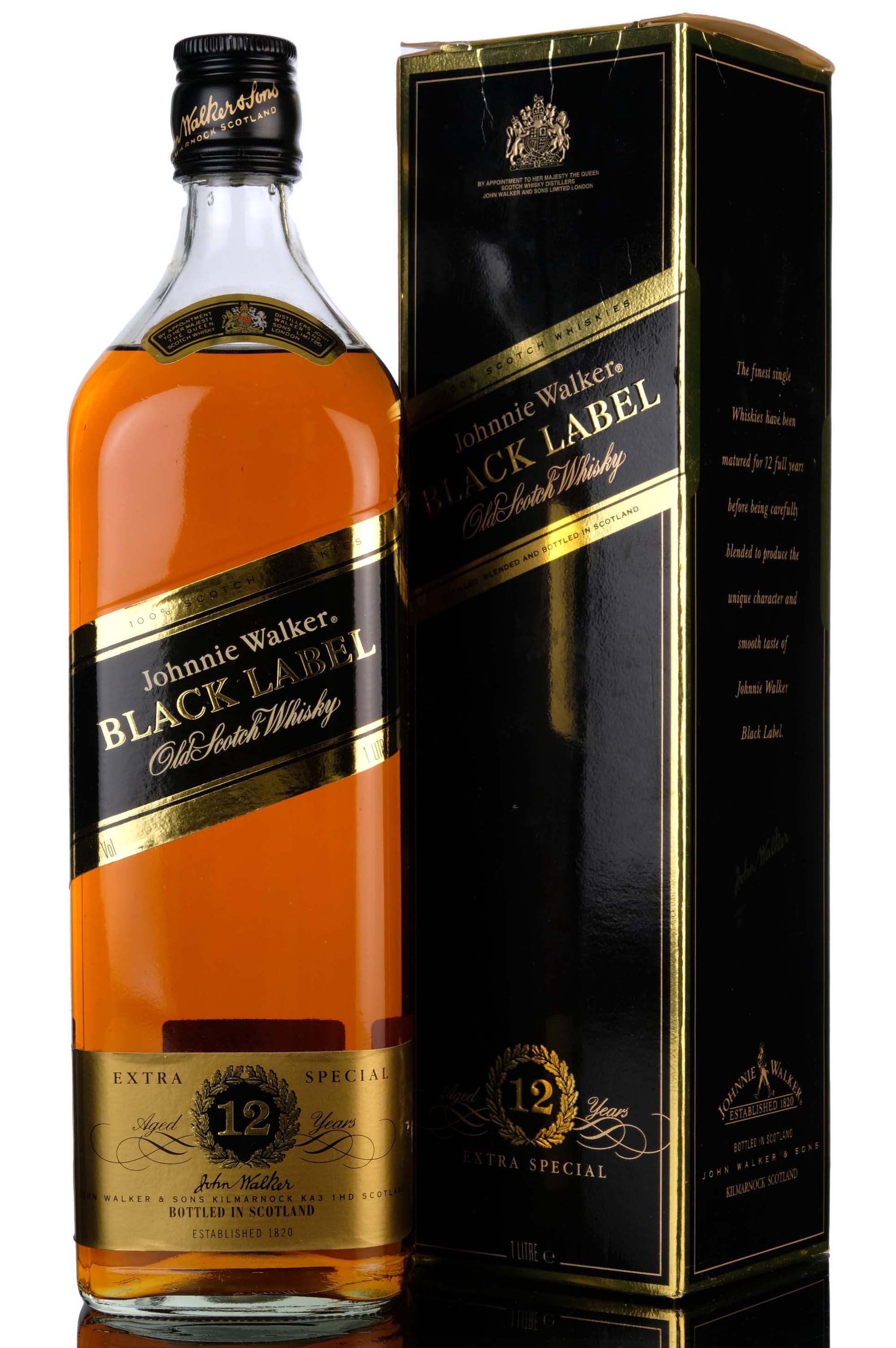 Johnnie Walker 12 Year Old - Black Label - Extra Special - 1990s - 1 Litre