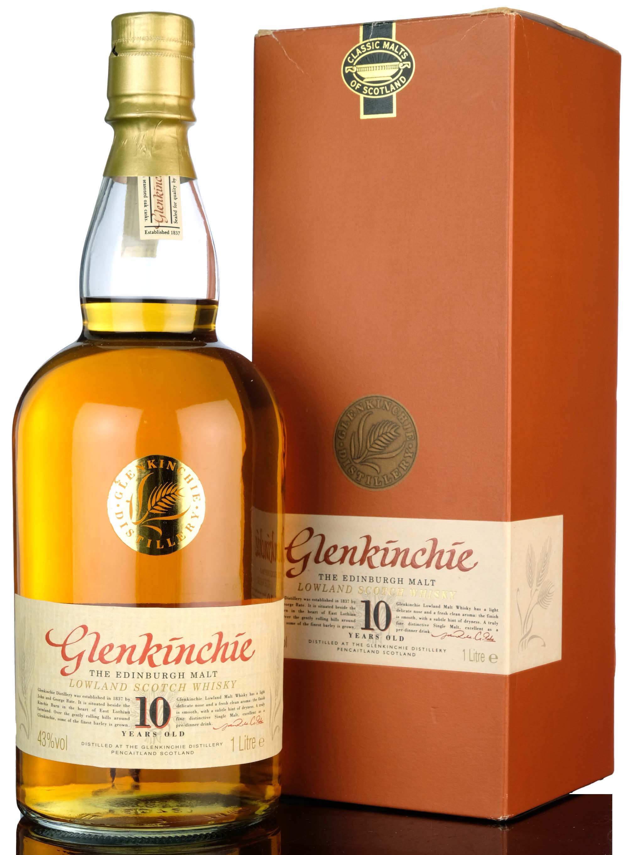 Glenkinchie 10 Year Old - Early 2000s - 1 Litre