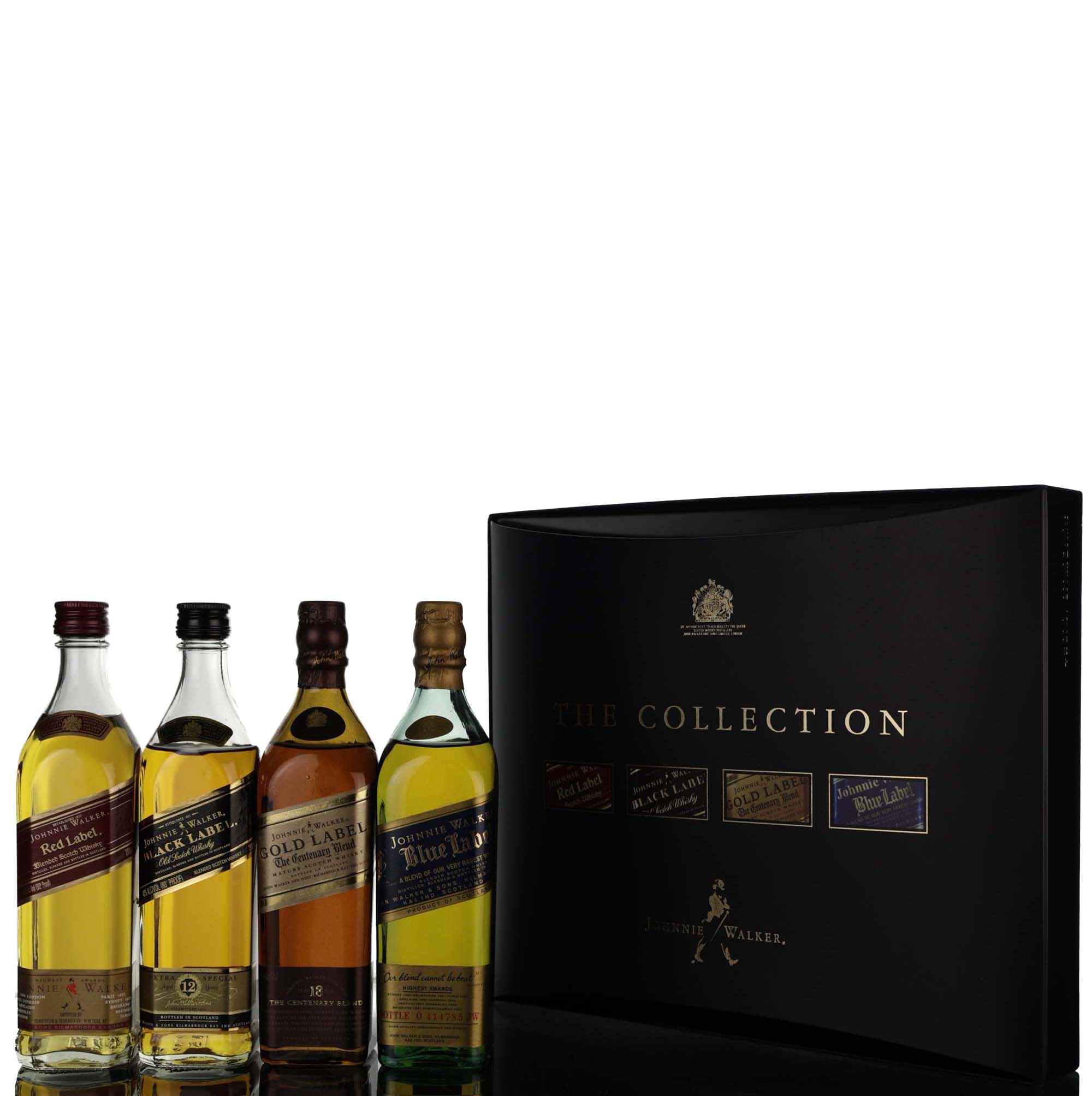 Johnnie Walker Quarter Bottle Box Set - Green Label - Black Label - Gold Label - Blue Labe