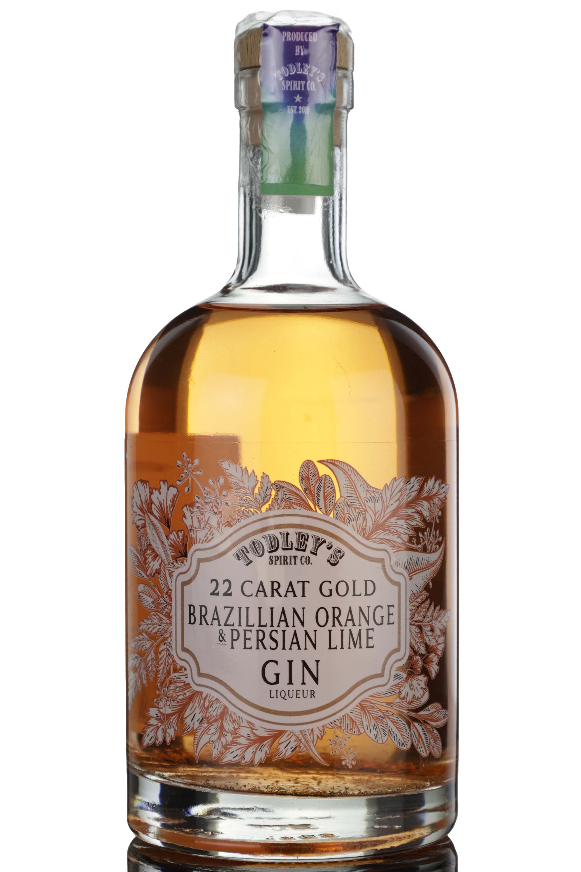Todleys Brazilian Orange & Persian Lime Gin Liqueur - 22 Carat Gold Flakes