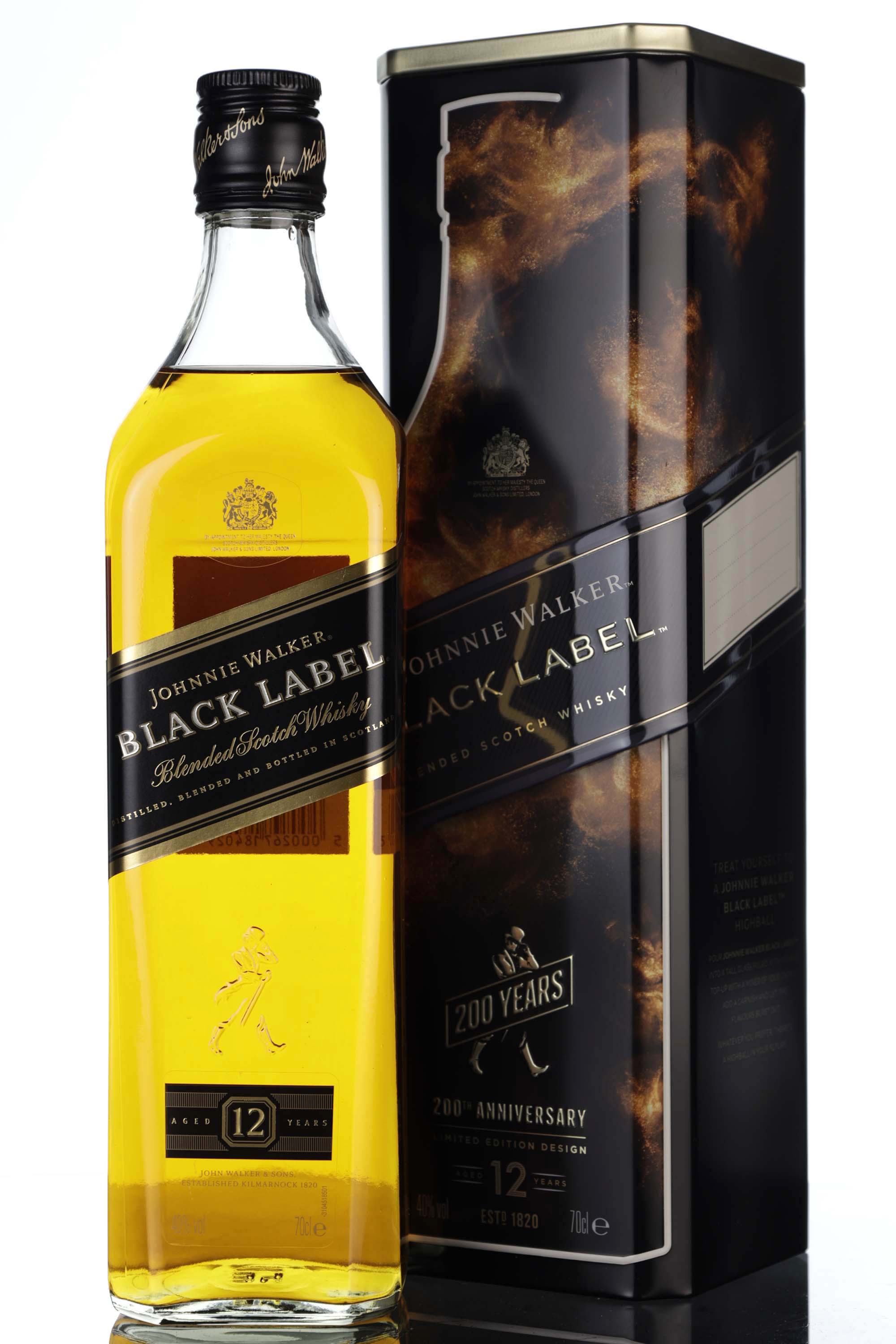 Johnnie Walker 12 Year Old - Black Label - 200th Anniversary Limited Edition Design