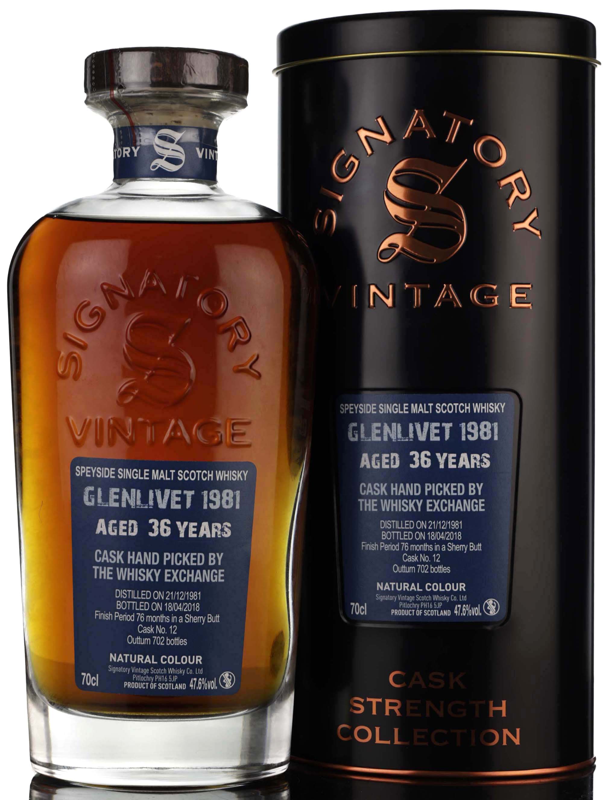 Glenlivet 1981-2018 - 36 Year Old - Signatory Vintage - Cask Strength Collection - Single 