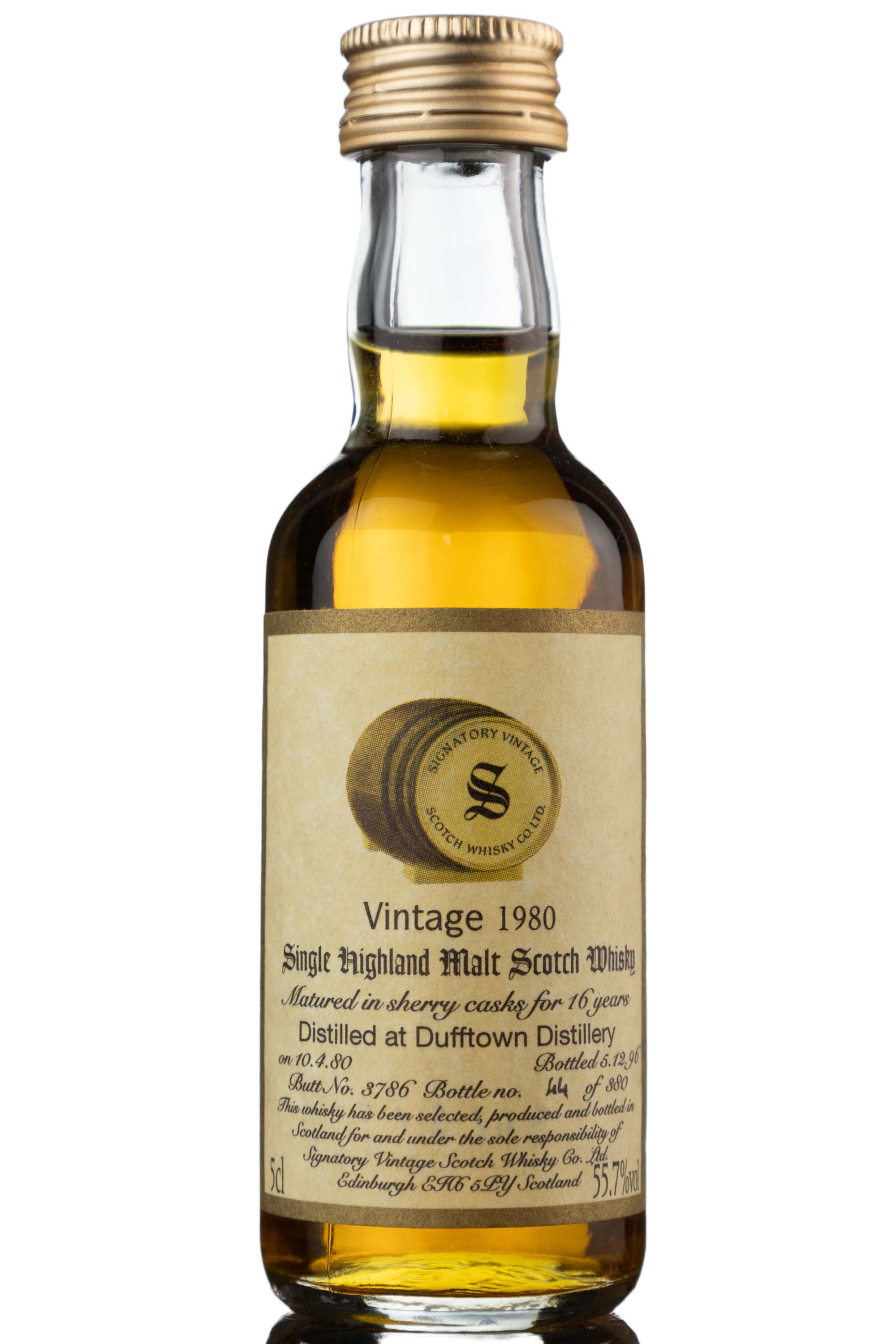 Dufftown 1980-1996 - 16 Year Old - Signatory Vintage Miniature