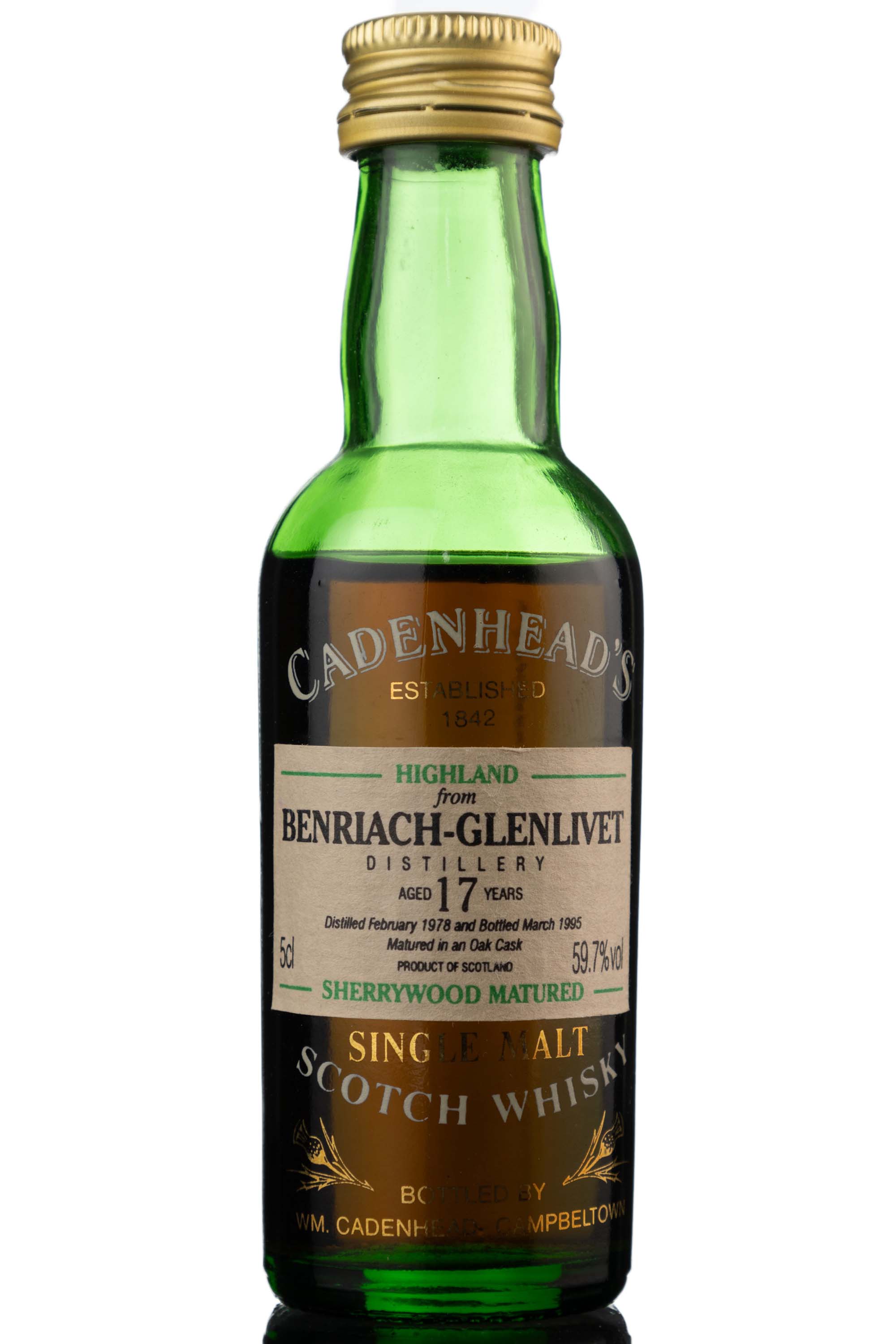 Benriach-Glenlivet 1978-1995 - 17 Year Old - Cadenheads Miniature