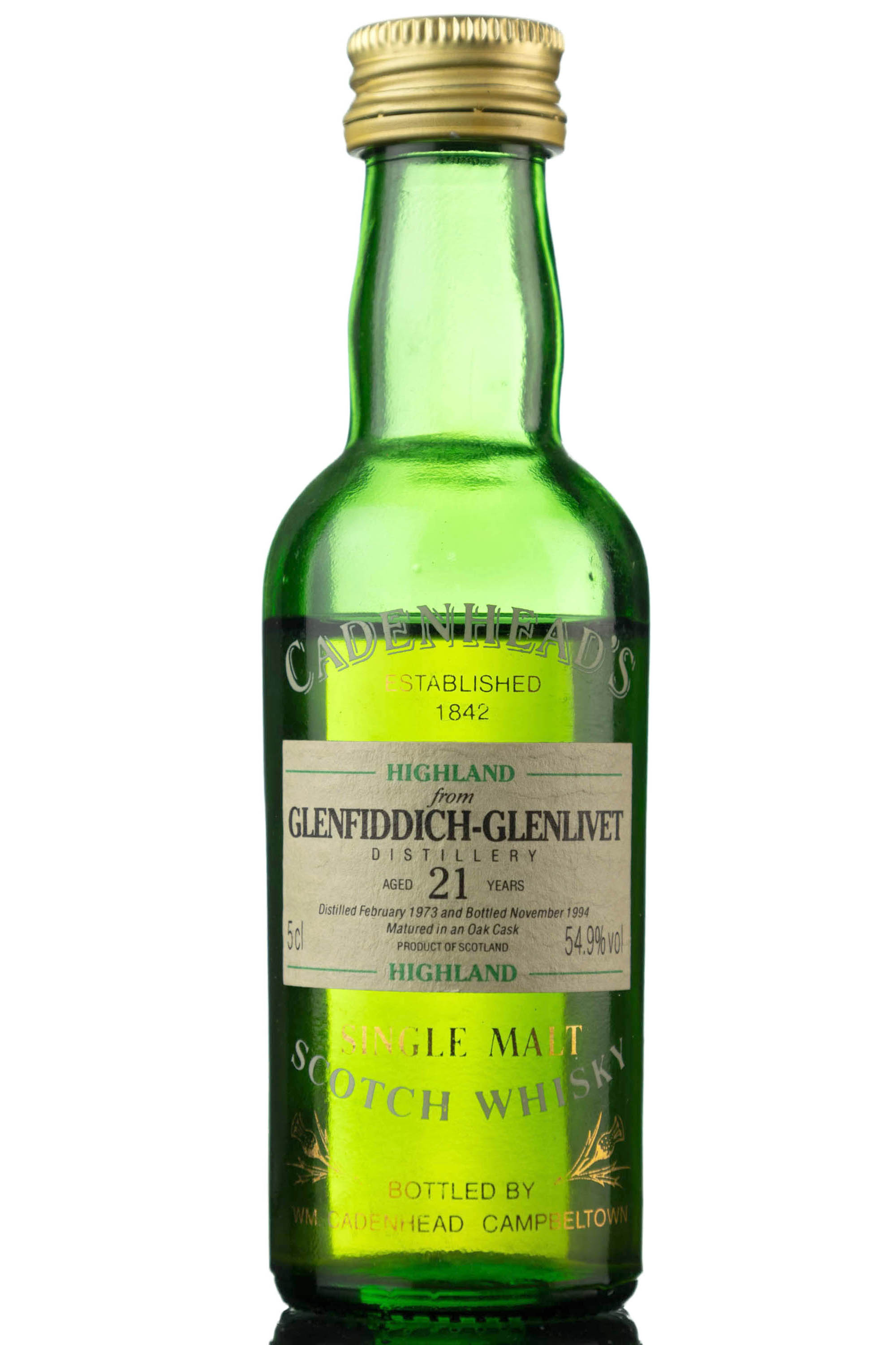 Glenfiddich-Glenlivet 1973-1994 - 21 Year Old - Cadenheads Miniature