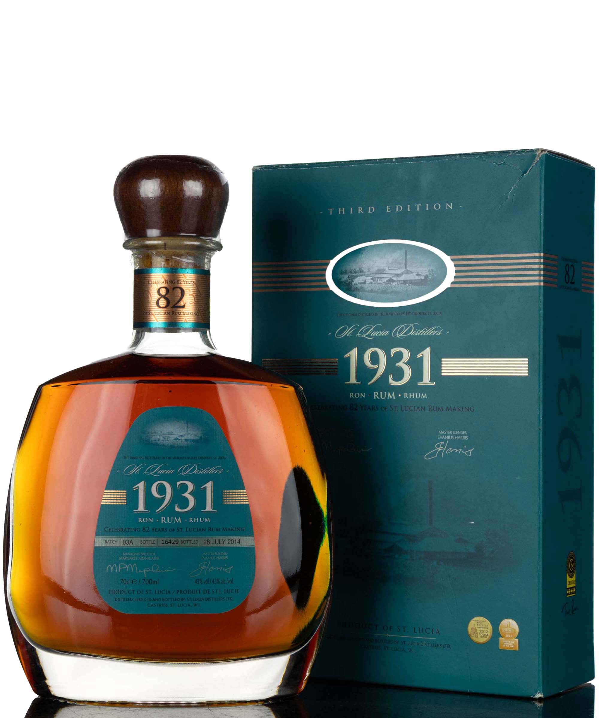 St Lucia Distillers 1931 Rum - Celebrating 82 Years - Batch 3A - 2014 Release