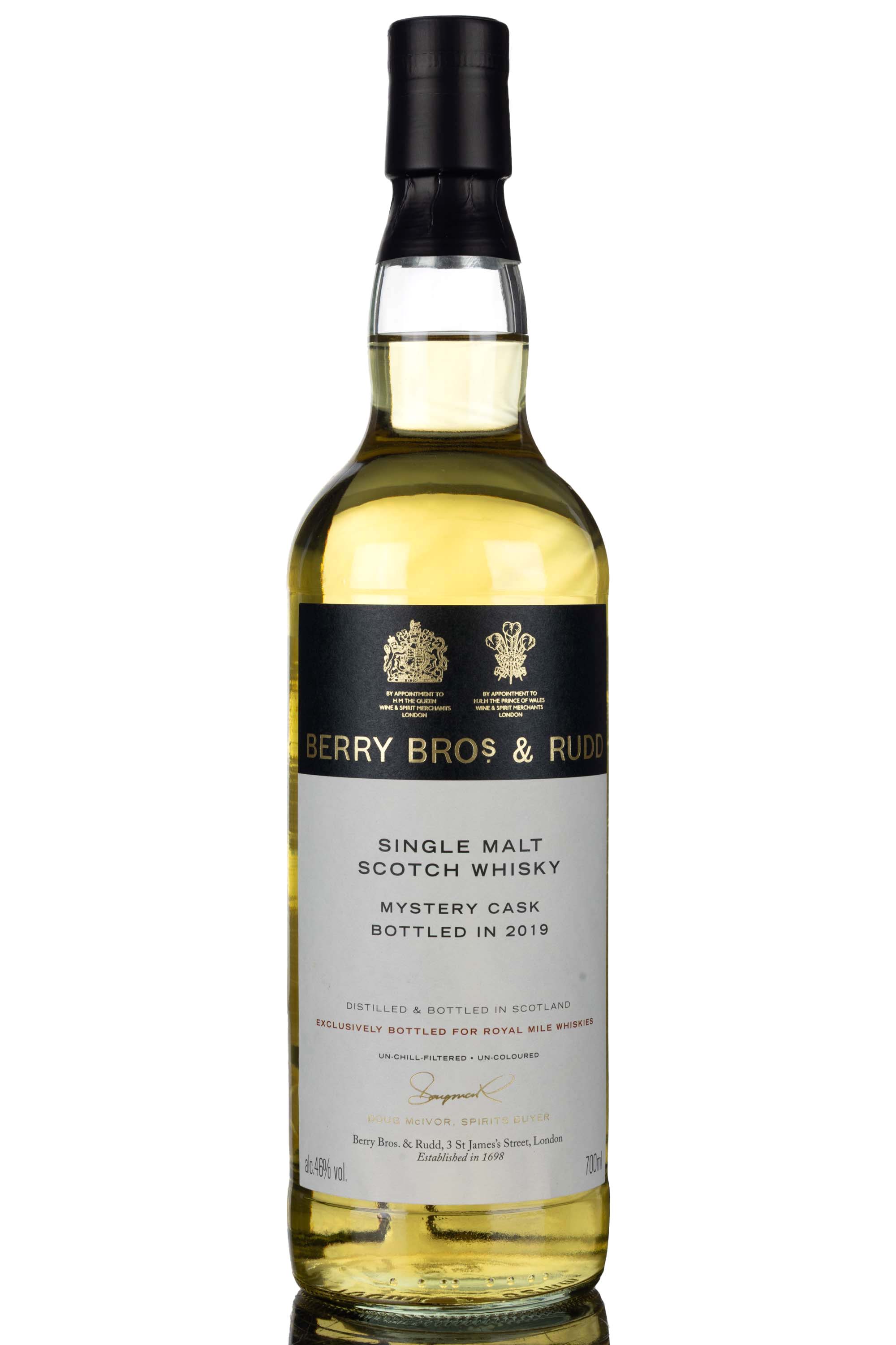 Mystery Cask Berry Bros & Rudd - Royal Mile Whiskies Exclusive - Single Cask - 2019 Releas