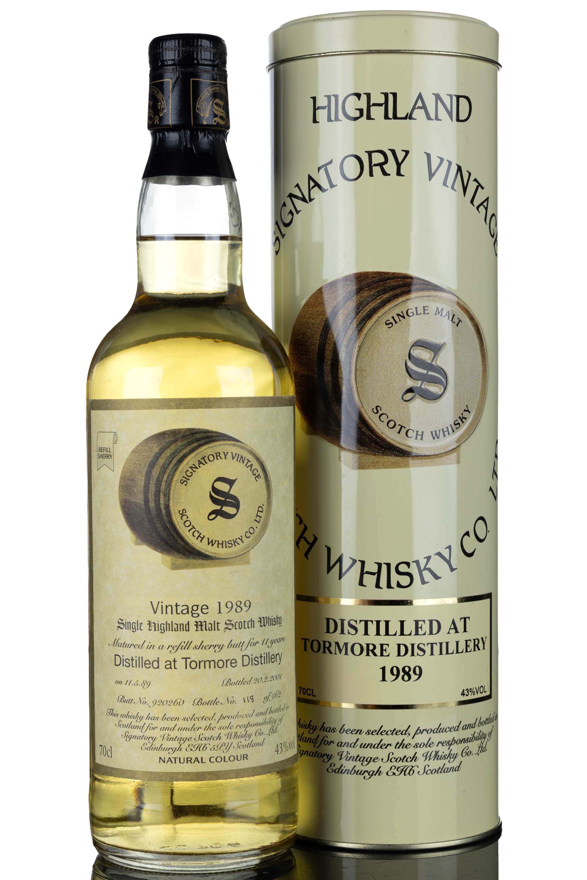 Tormore 1989-2001 - 11 Year Old - Signatory Vintage - Single Cask 920260