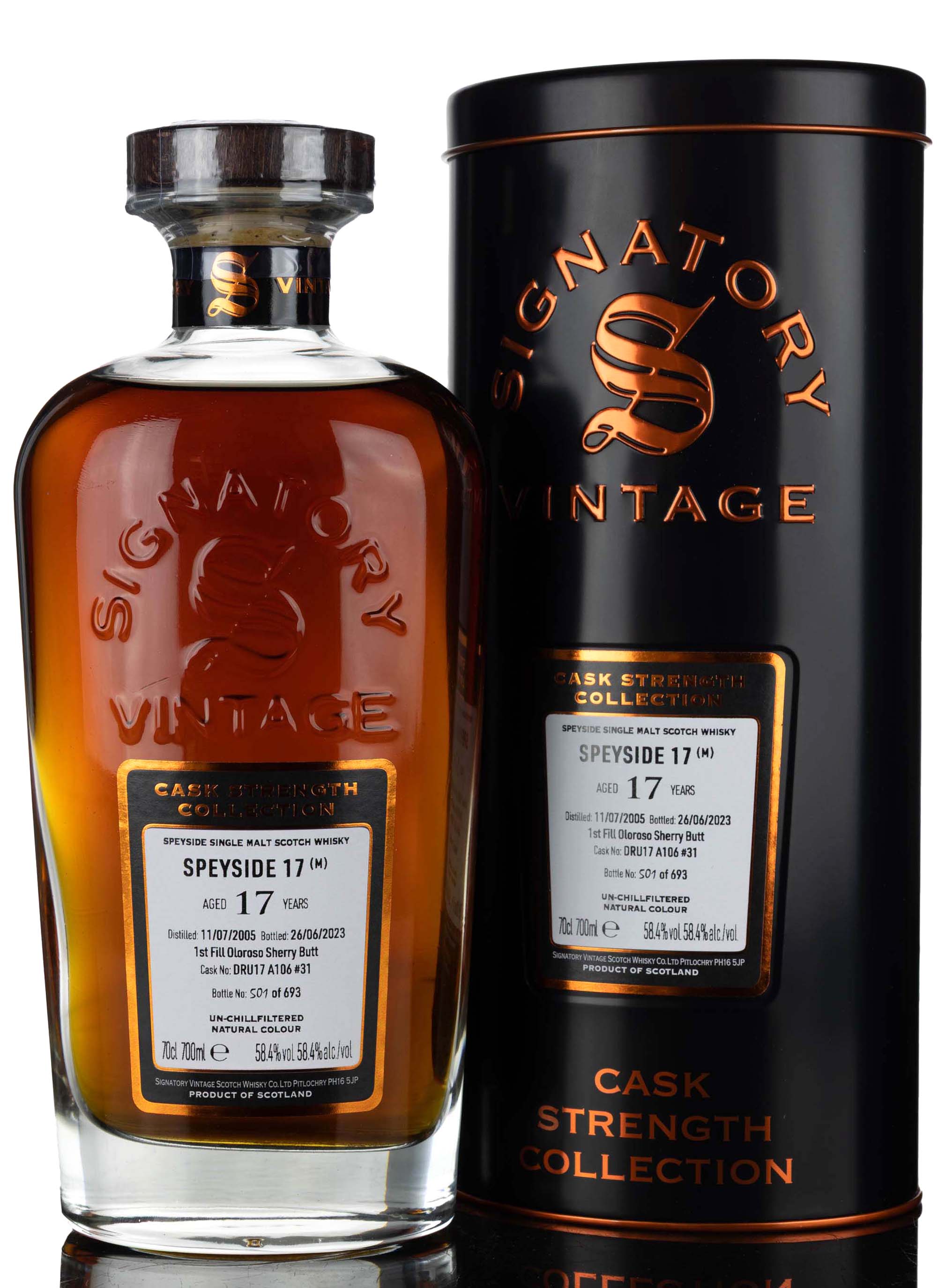 Speyside (M) 2005-2023 - 17 Year Old - Signatory Vintage - Cask Strength Collection - Sing