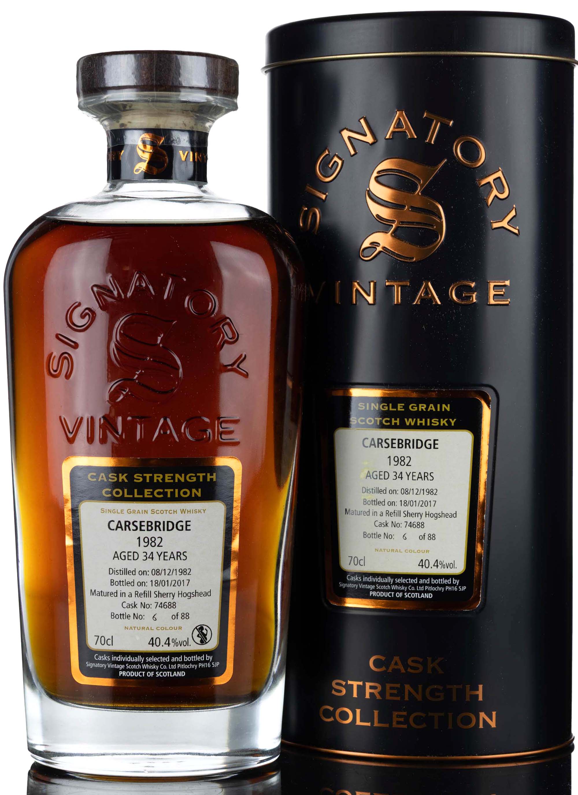 Carsebridge 1982-2017 - 34 Year Old - Signatory Vintage - Cask Strength Collection - Singl