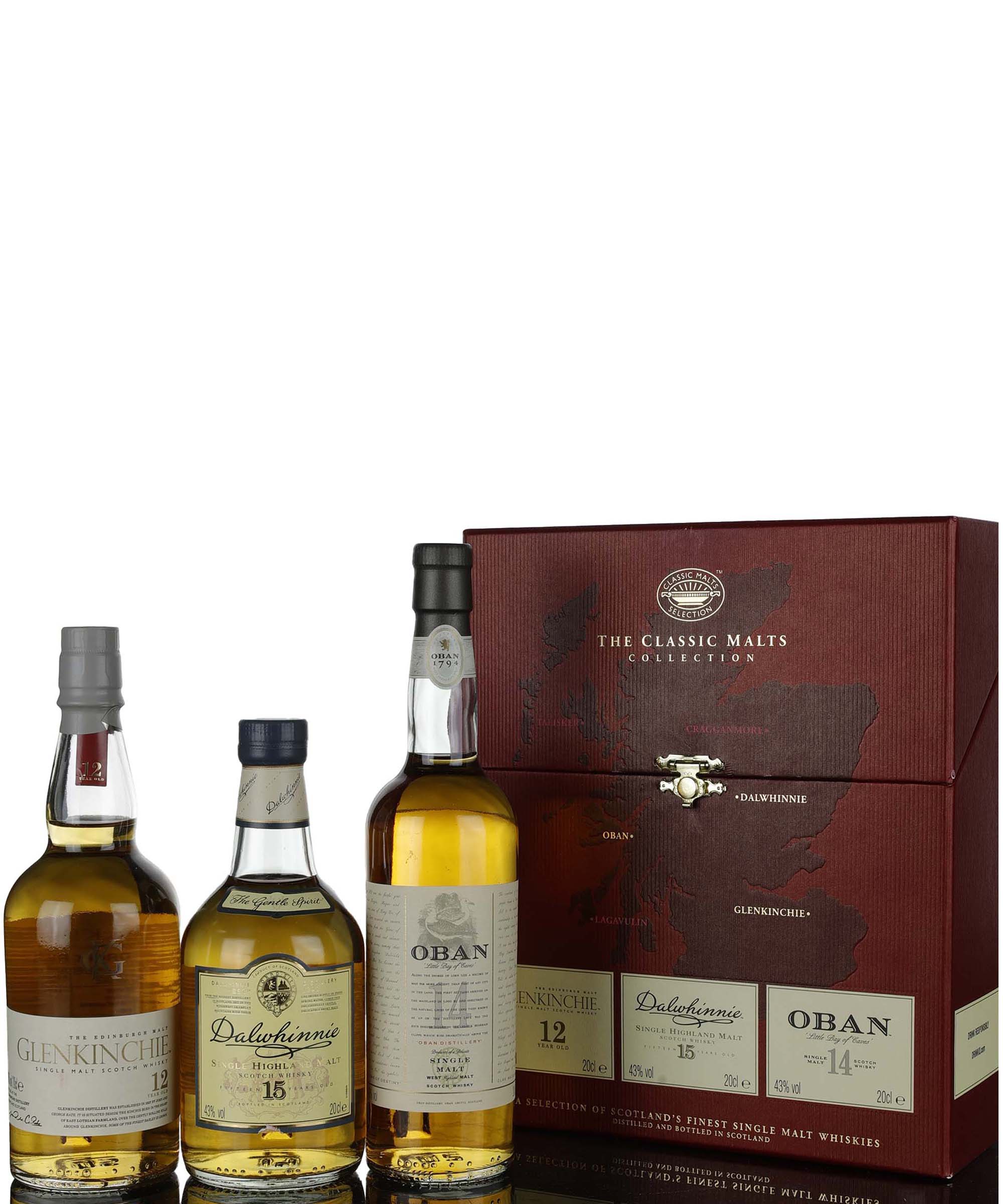 The Classic Malts Collection Box Set - Glenkinchie - Dalwhinnie - Oban - Quarter Bottle