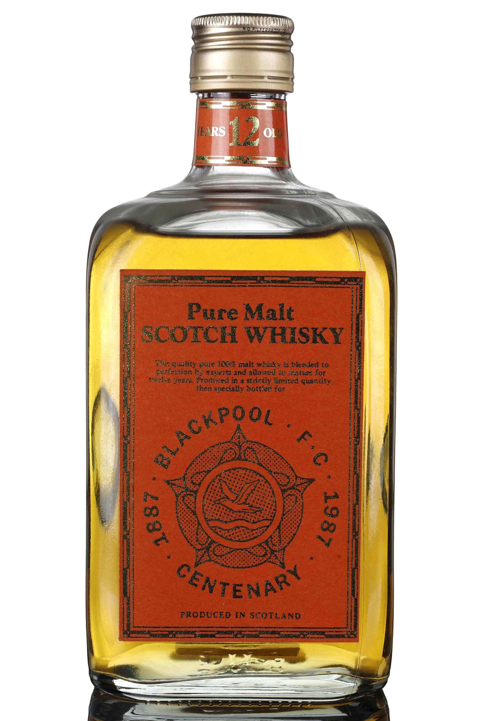 Pure Malt 12 Year Old - Blackpool F.C Centenary 1887-1987