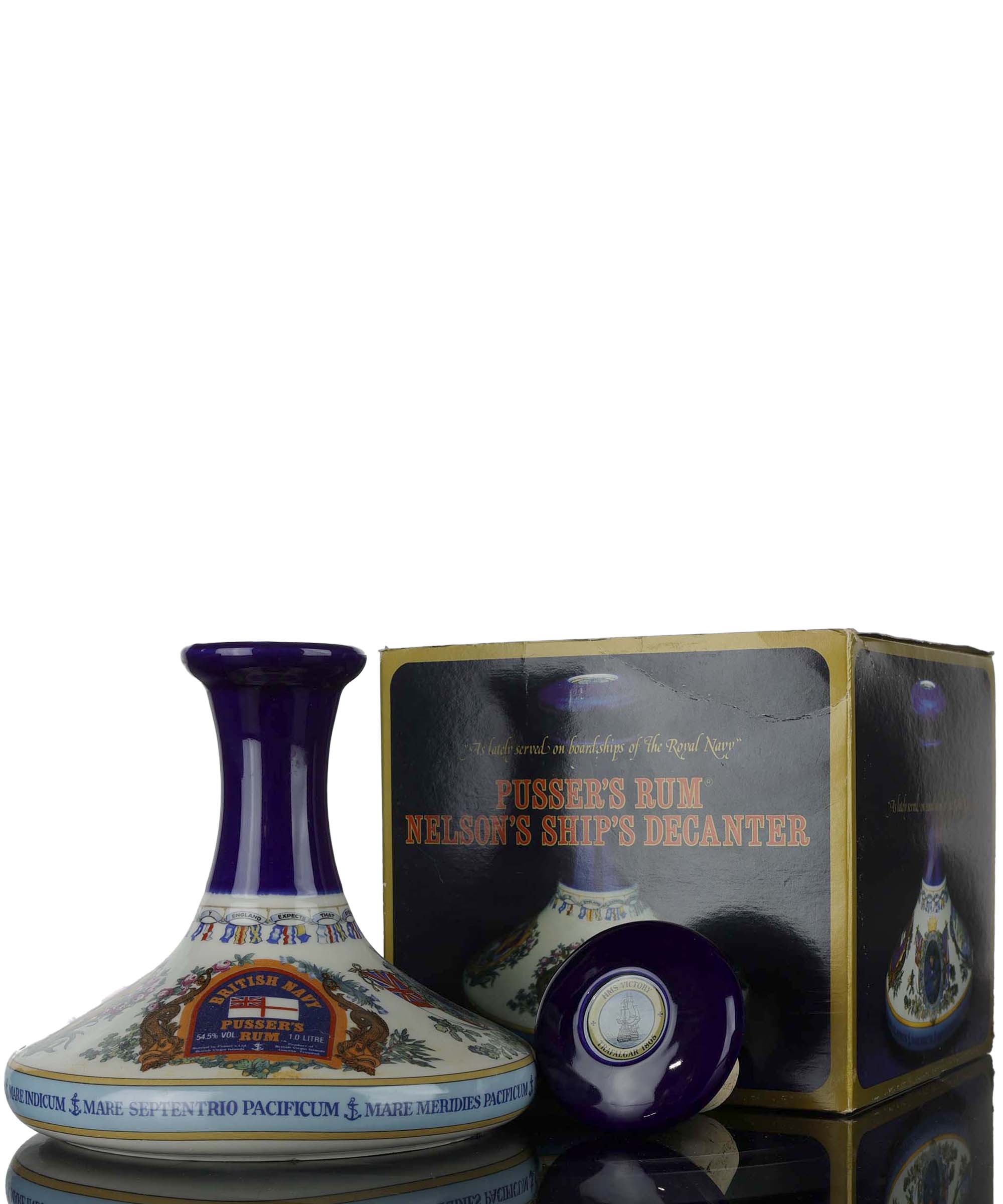 Pussers British Navy Rum - The Nelson Ships Ceramic Decanter 54.5% - 1 Litre