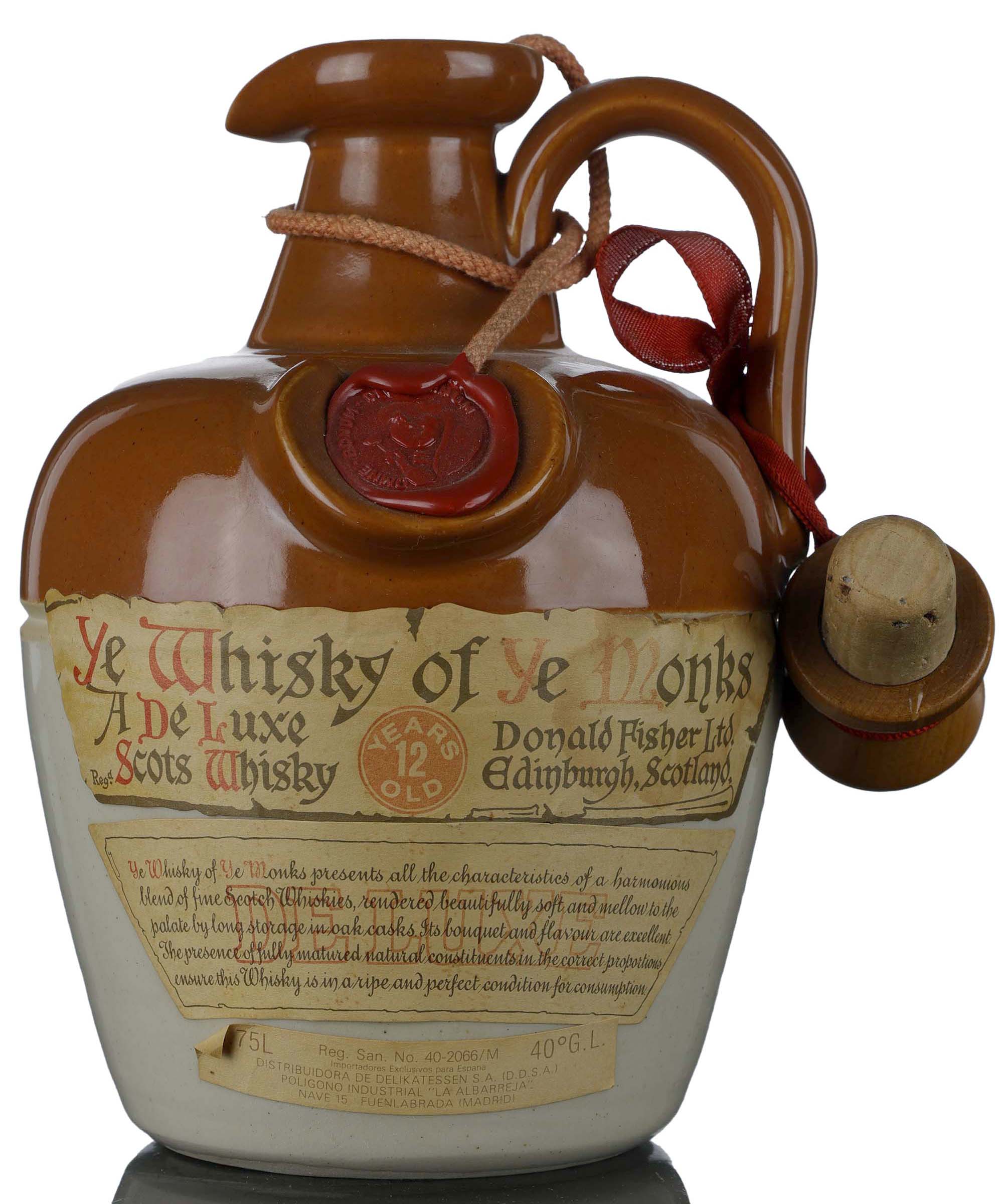Ye Whisky Of Ye Monks 12 Year Old - Ceramic - 1980s