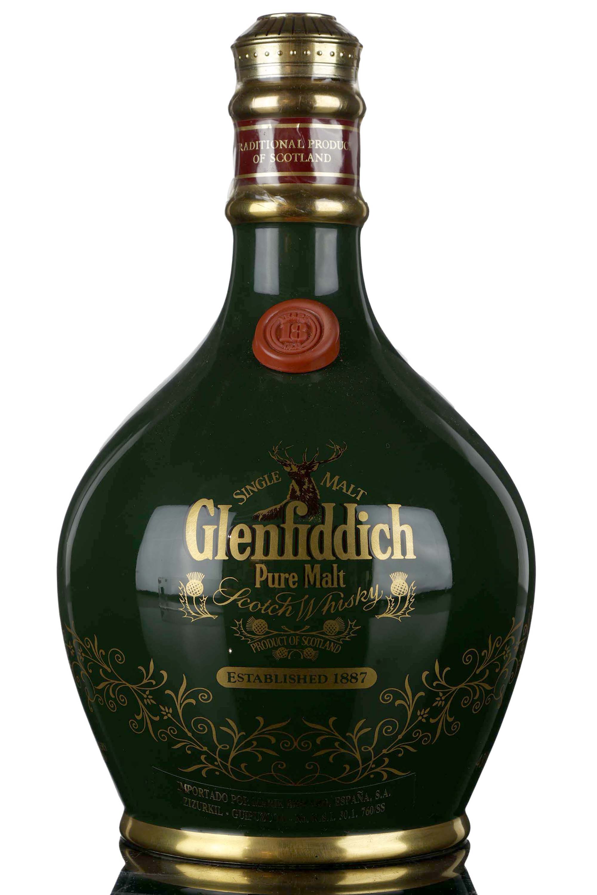 Glenfiddich 18 Year Old - Ancient Reserve - Green Ceramic - 1990s