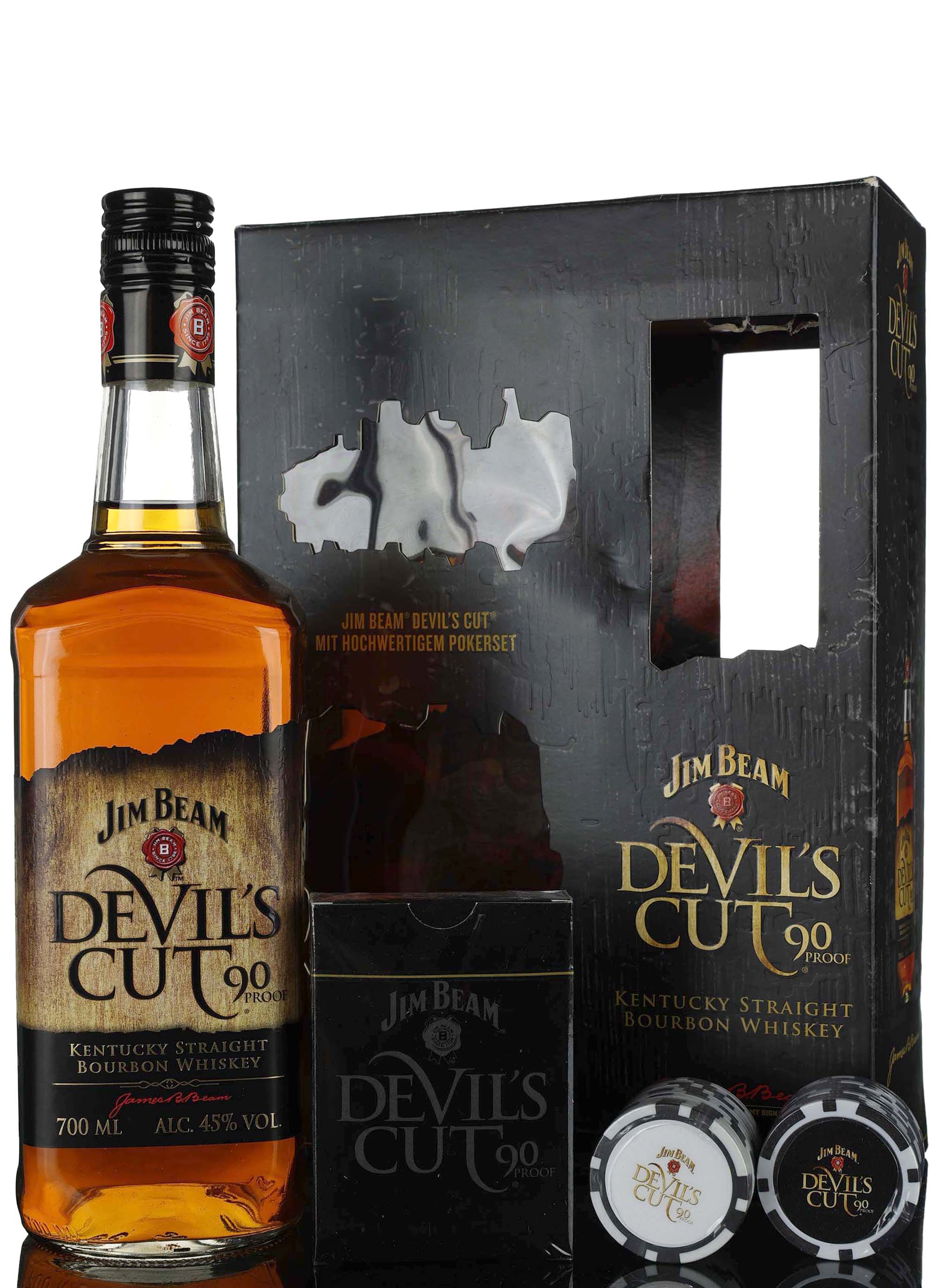 Jim Beam Devils Cut Bourbon - Presentation Poker Set