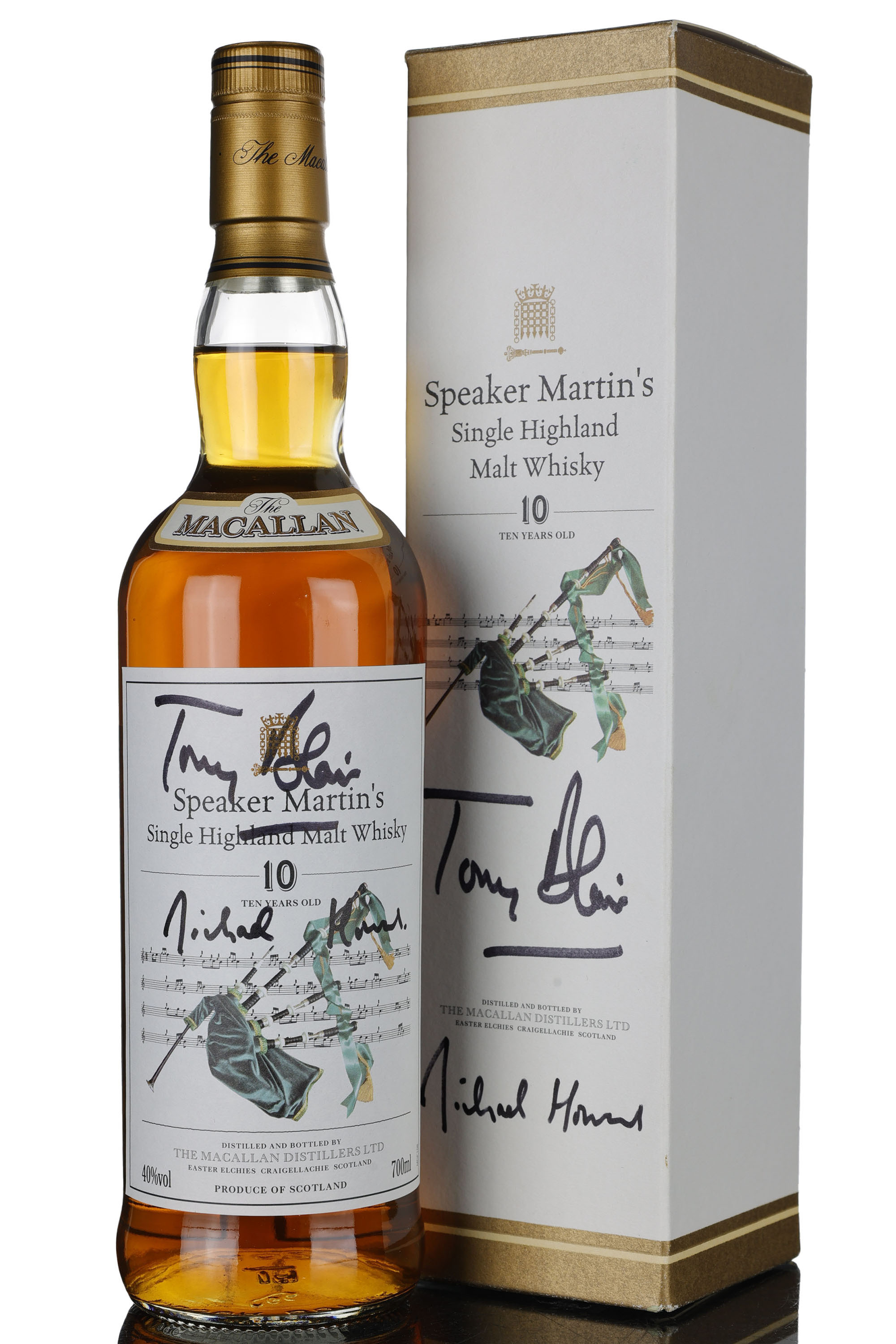 Macallan 10 Year Old - Speaker Martins - 1st Edition - Early 2000s - Signed By Tony Blair 