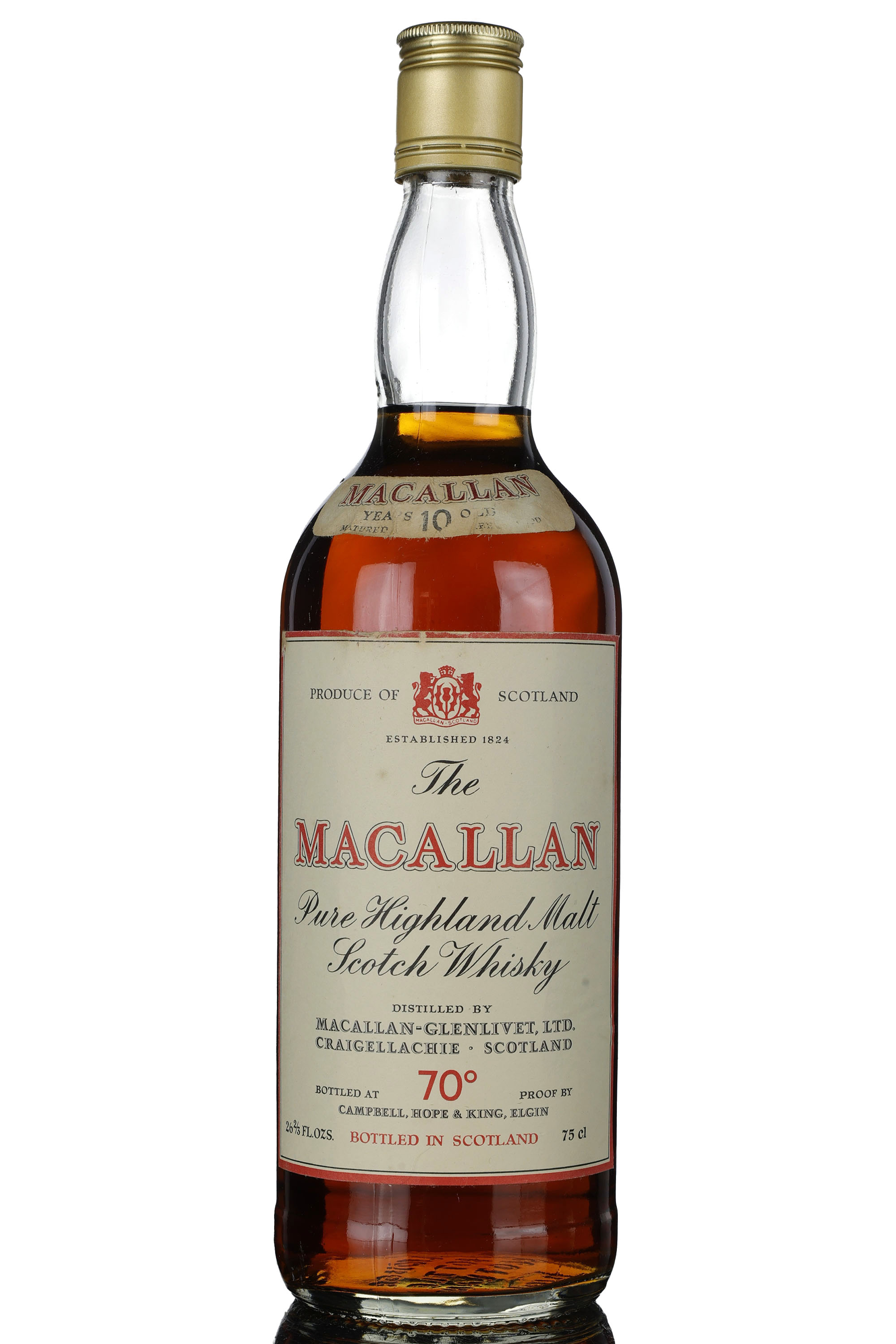 Macallan 10 Year Old - Sherry Cask - Campbell Hope & King - 1970s